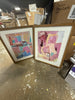 (Set of 2) Painterly Collage Framed Under Glass Wall Art Prints