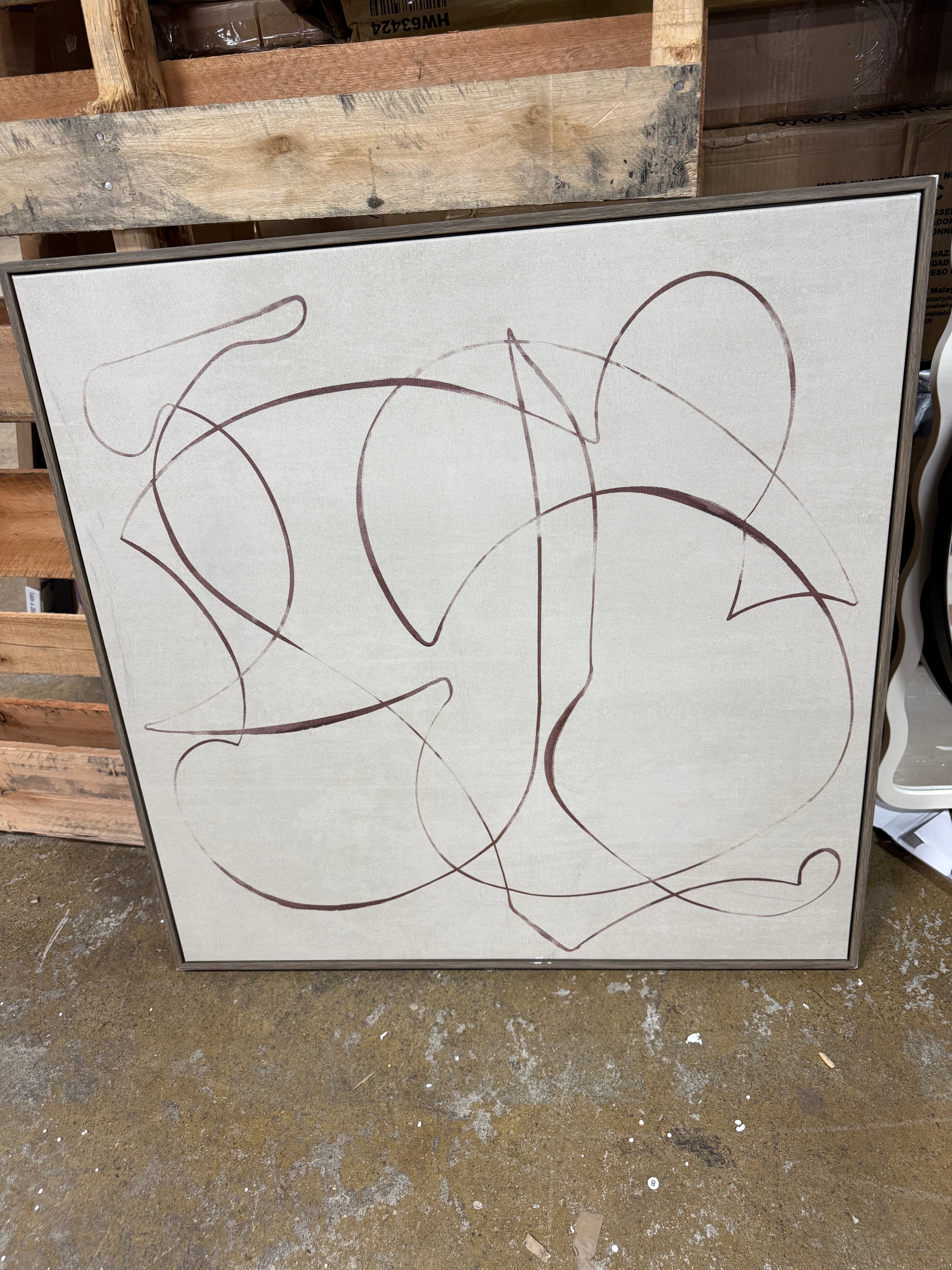 Line Abstract Framed Canvas Wall Art