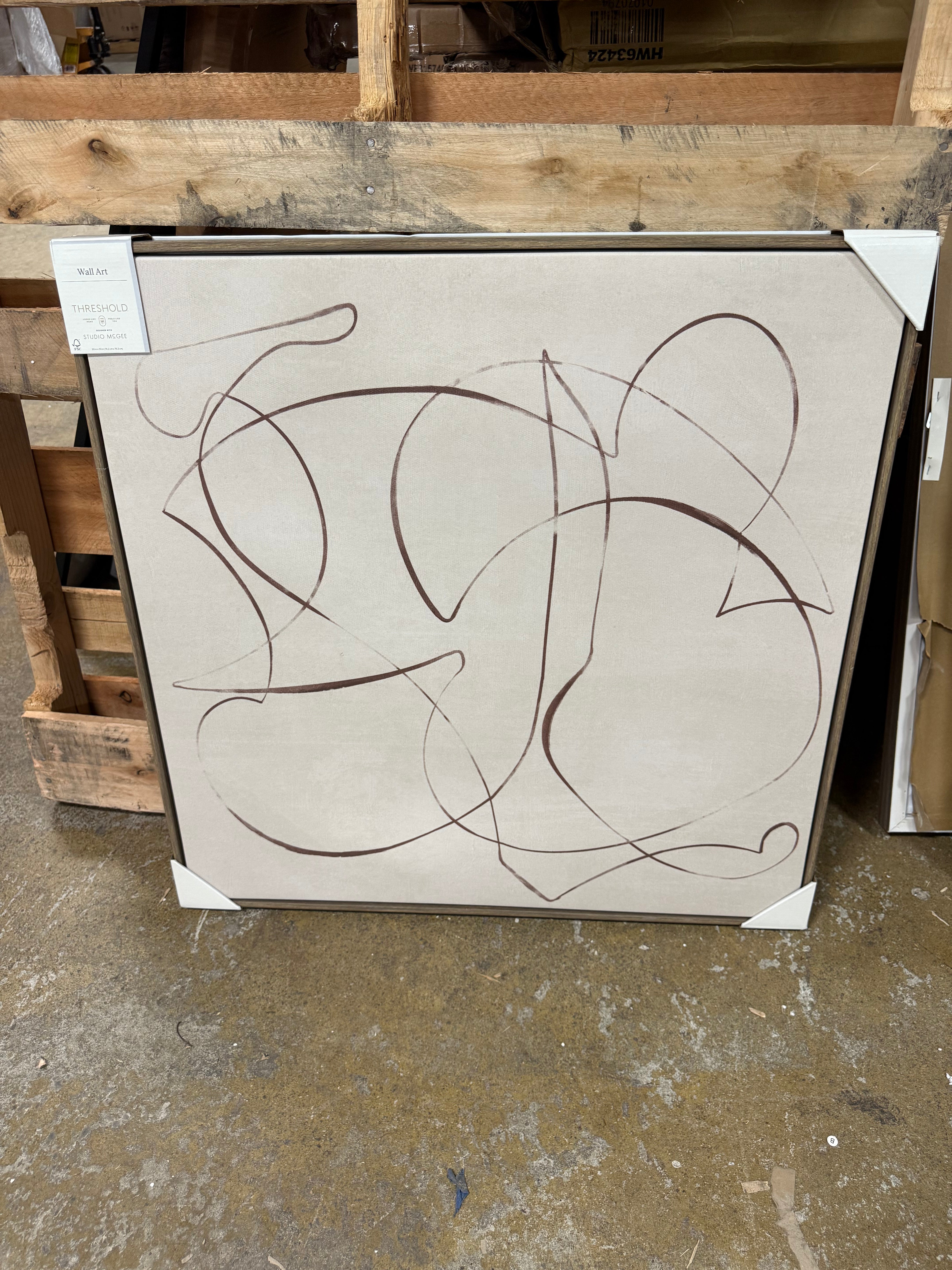 Line Abstract Framed Canvas Wall Art