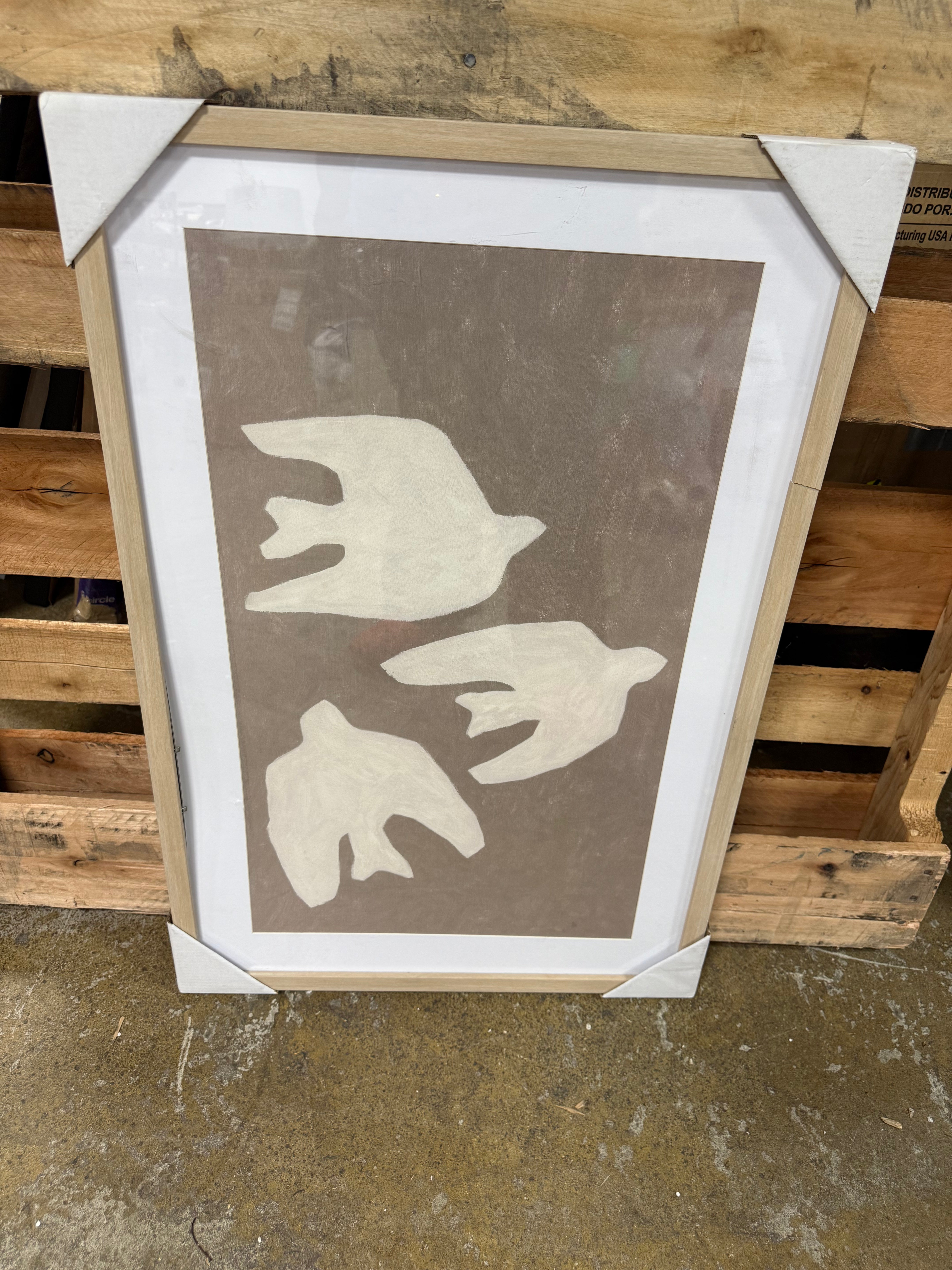 Bird Light Wood Framed Art