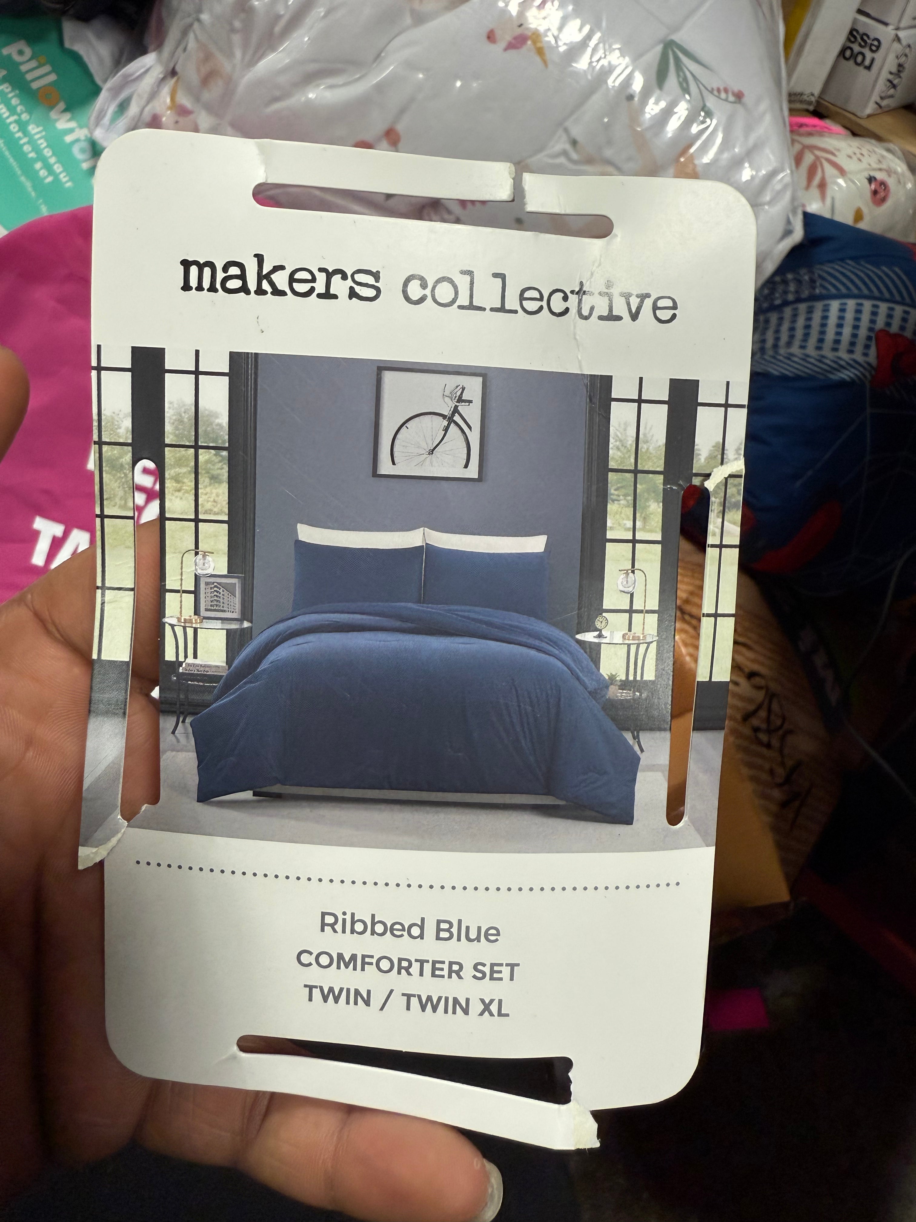 Teen Twin/Twin XL Corduroy Comforter Set Blue