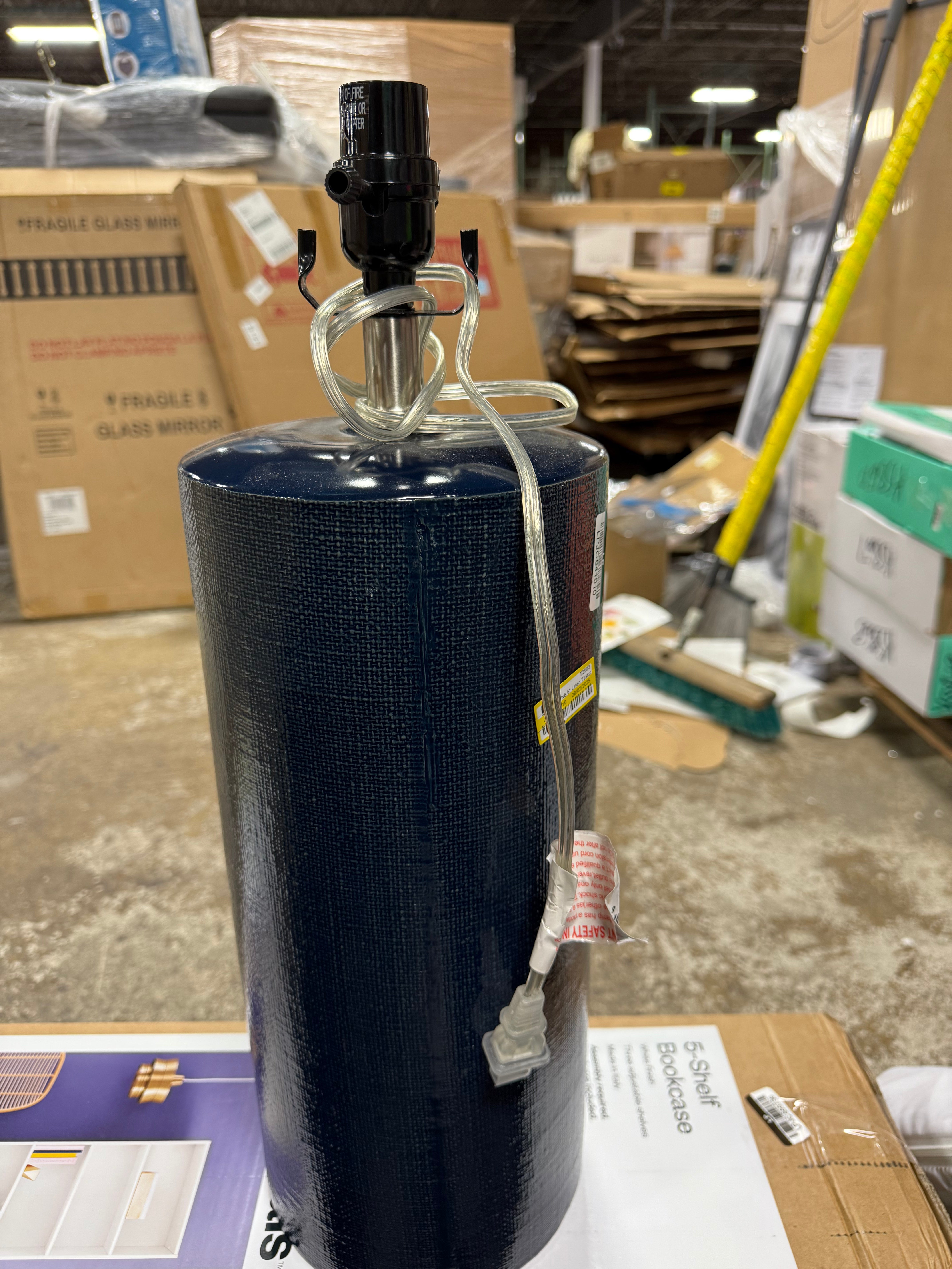 Ceramic Large Dark Blue LAMP BASE ONLY