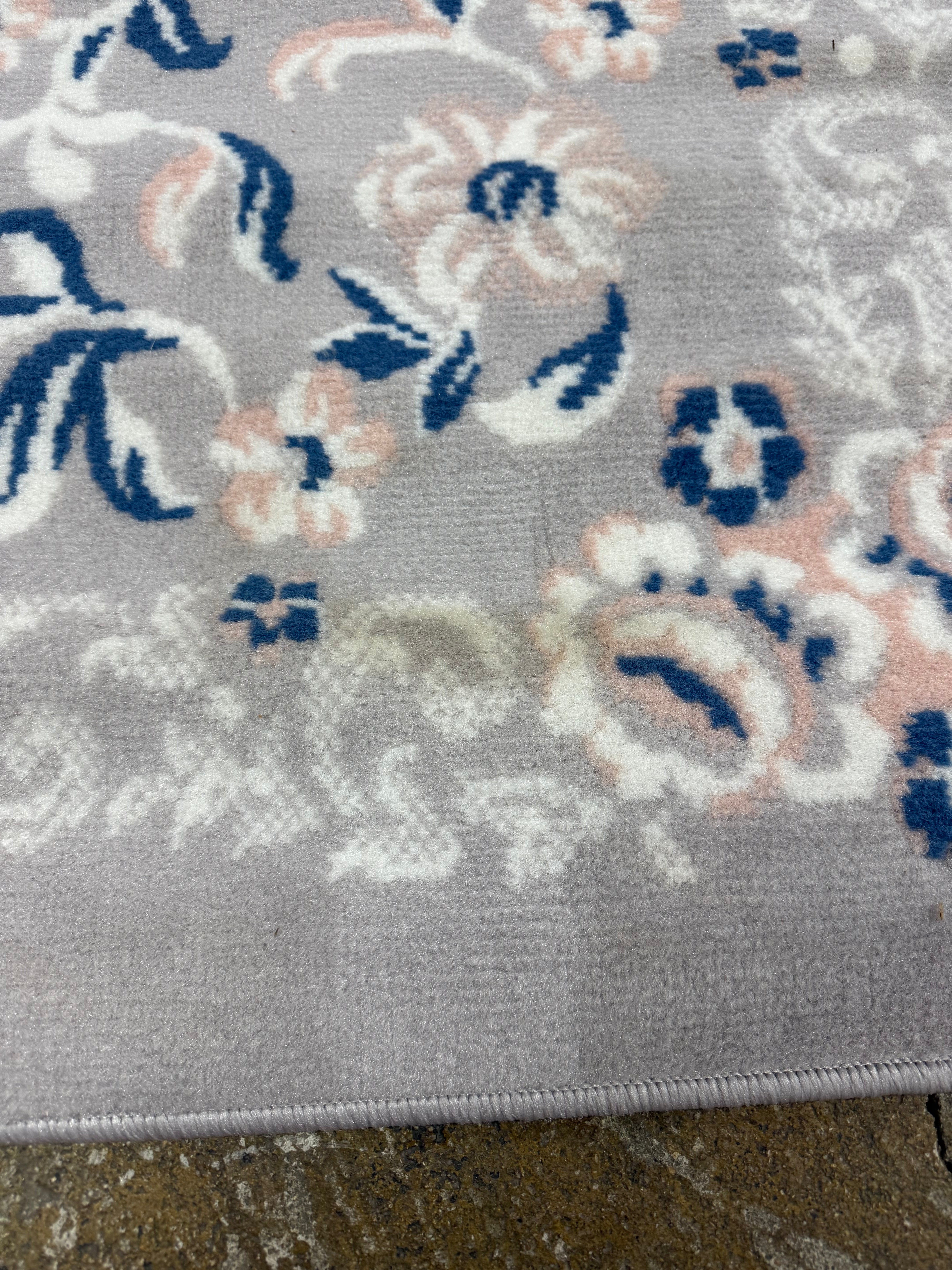 4'x6' Floral Woven Rug Gray