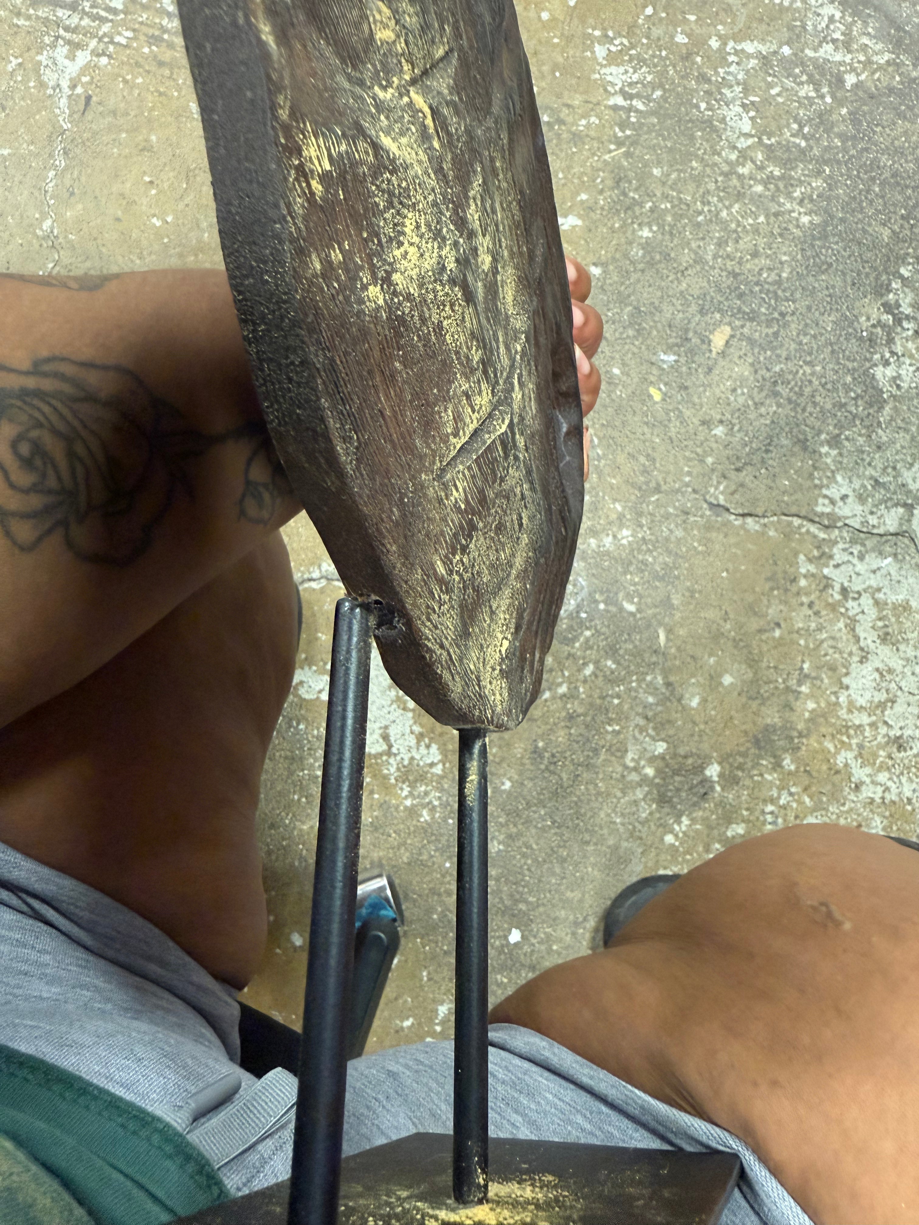 Ashley Dashburn Sculpture in Antiqued Brown and Black