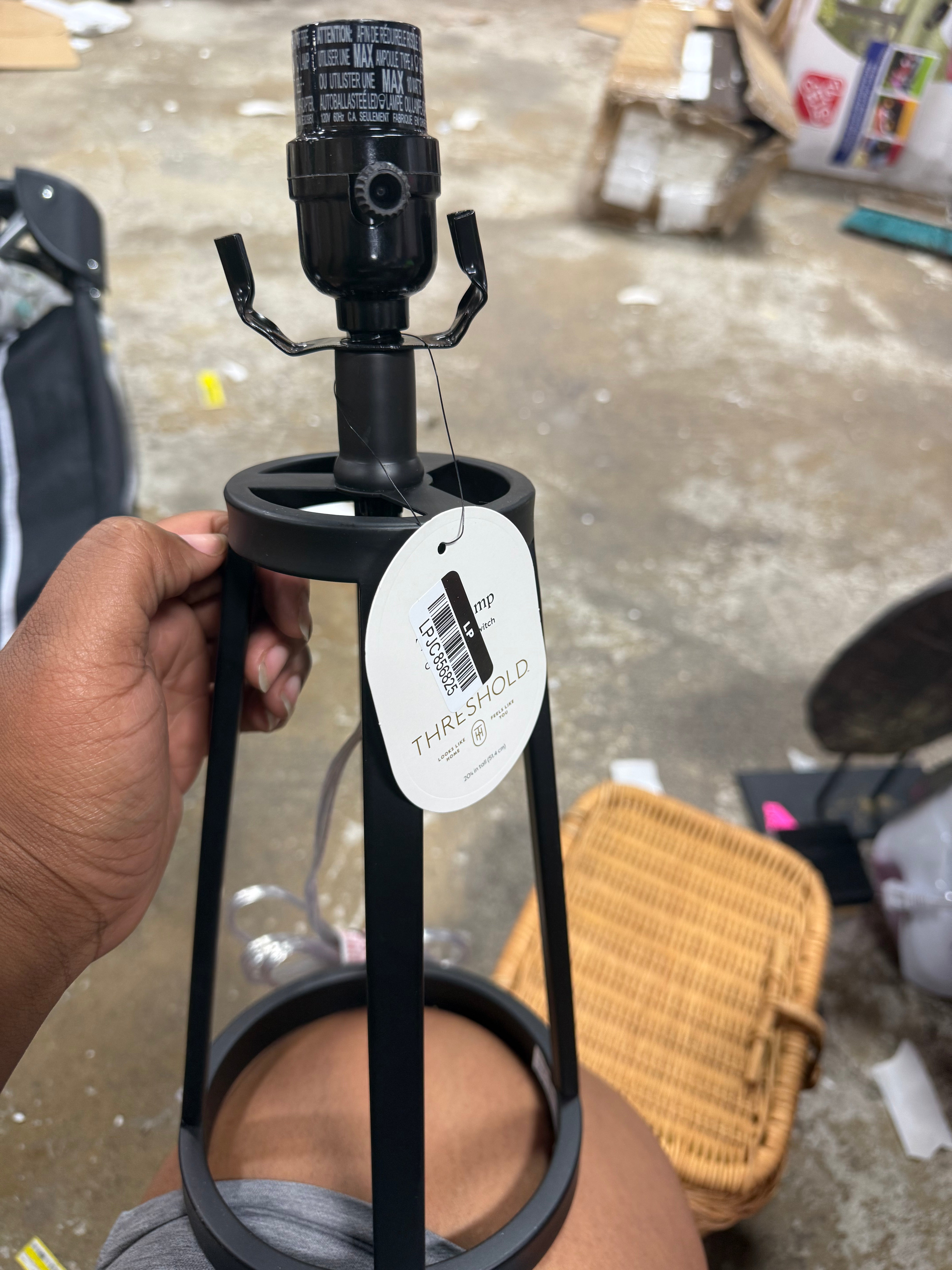 Black Medium Modern Industrial Assembled Table LAMP BASE ONLY