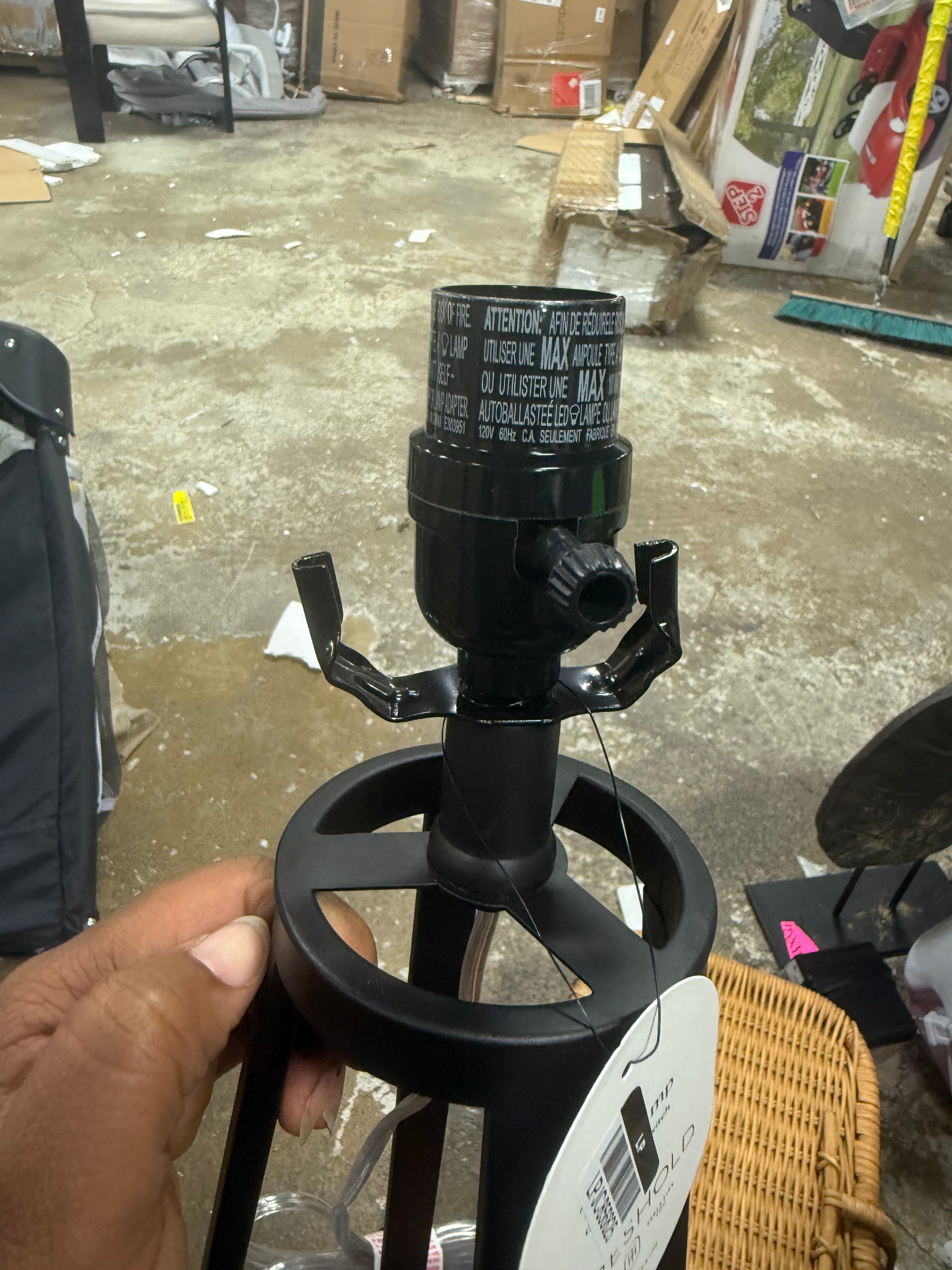 Black Medium Modern Industrial Assembled Table LAMP BASE ONLY