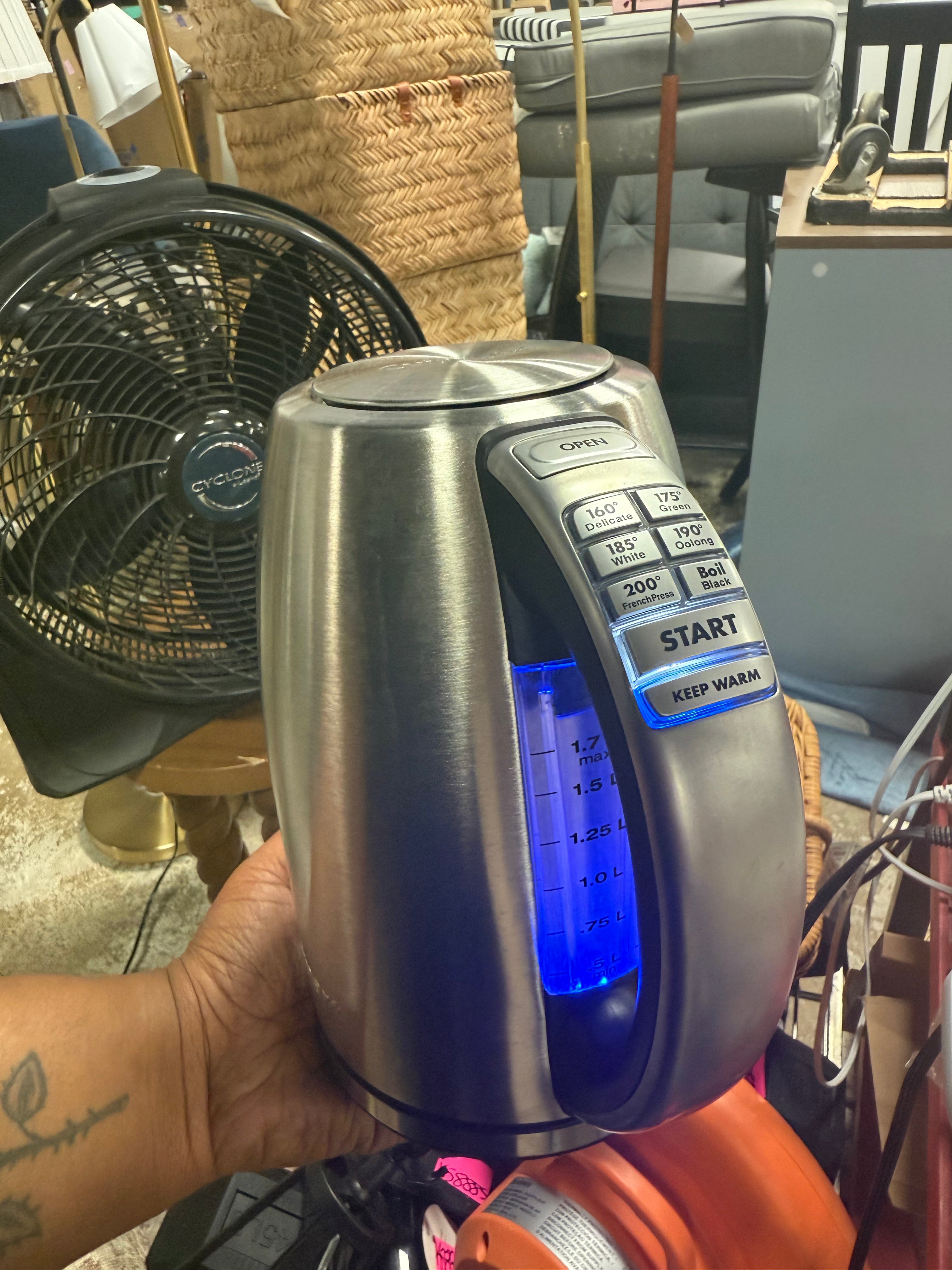 Perfectemp Programmable Stainless Steel Electric Kettle Light Silver