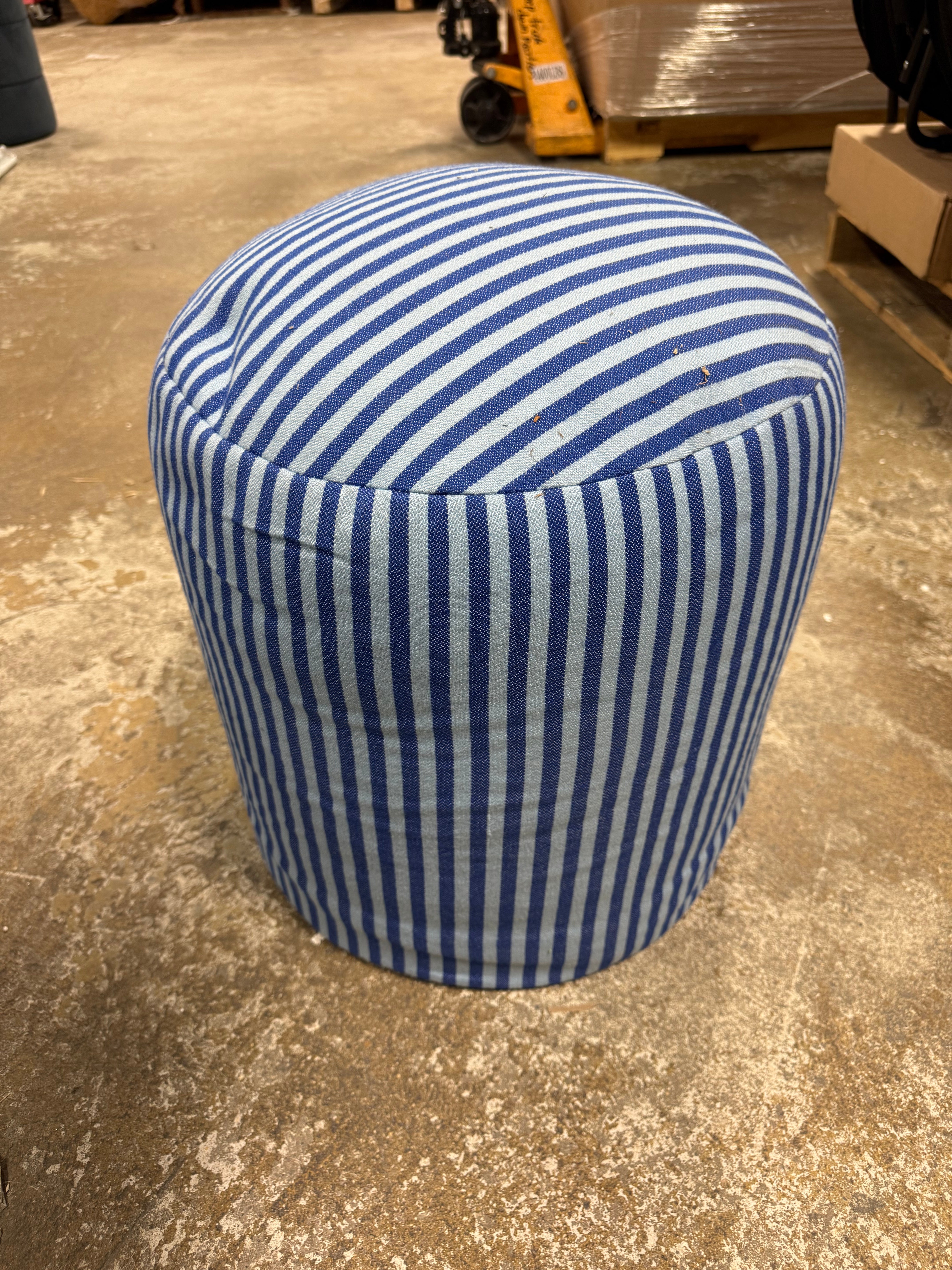 Pouf Striped Blue