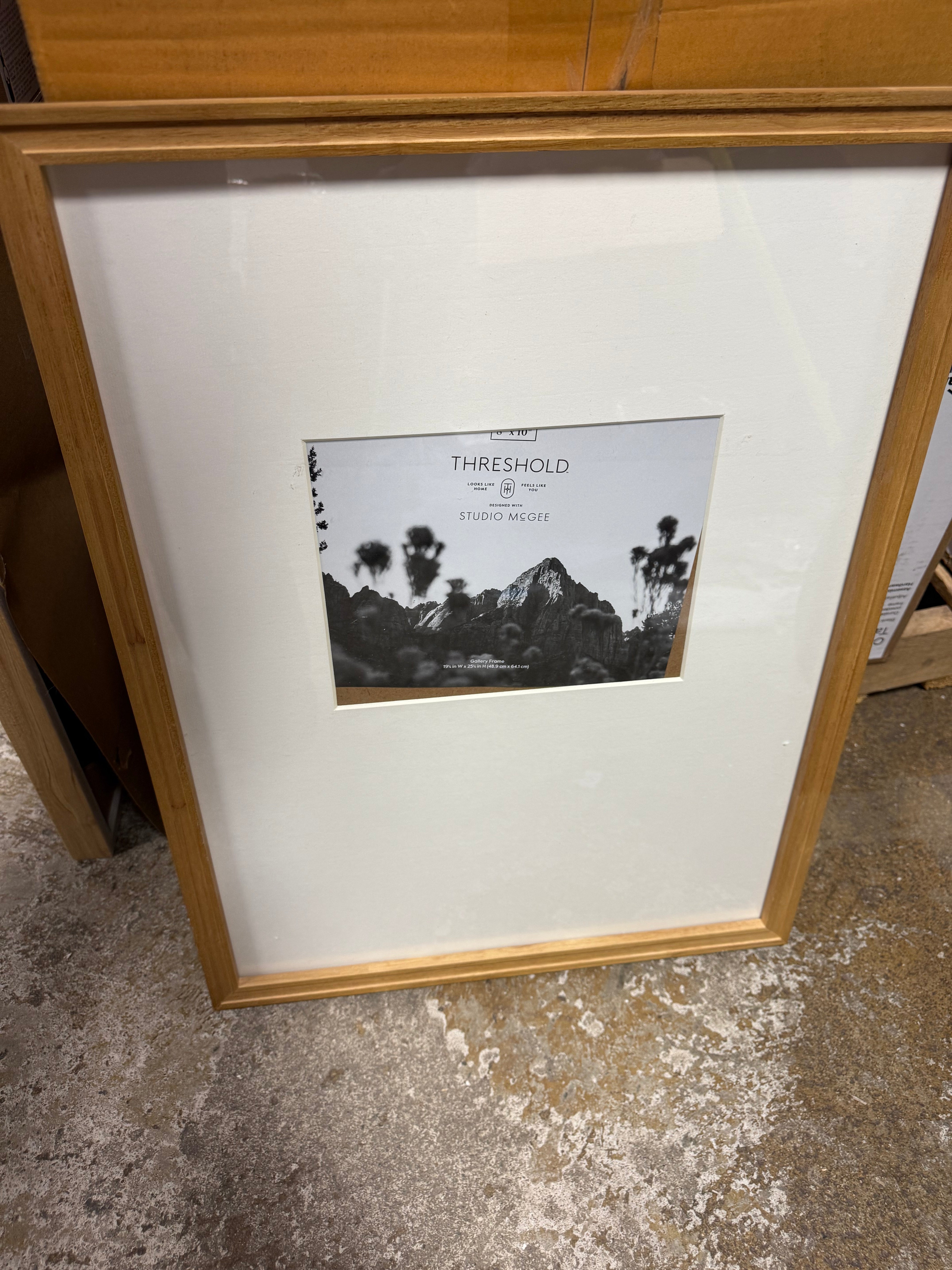 Matted Gallery Frame Natural Wood