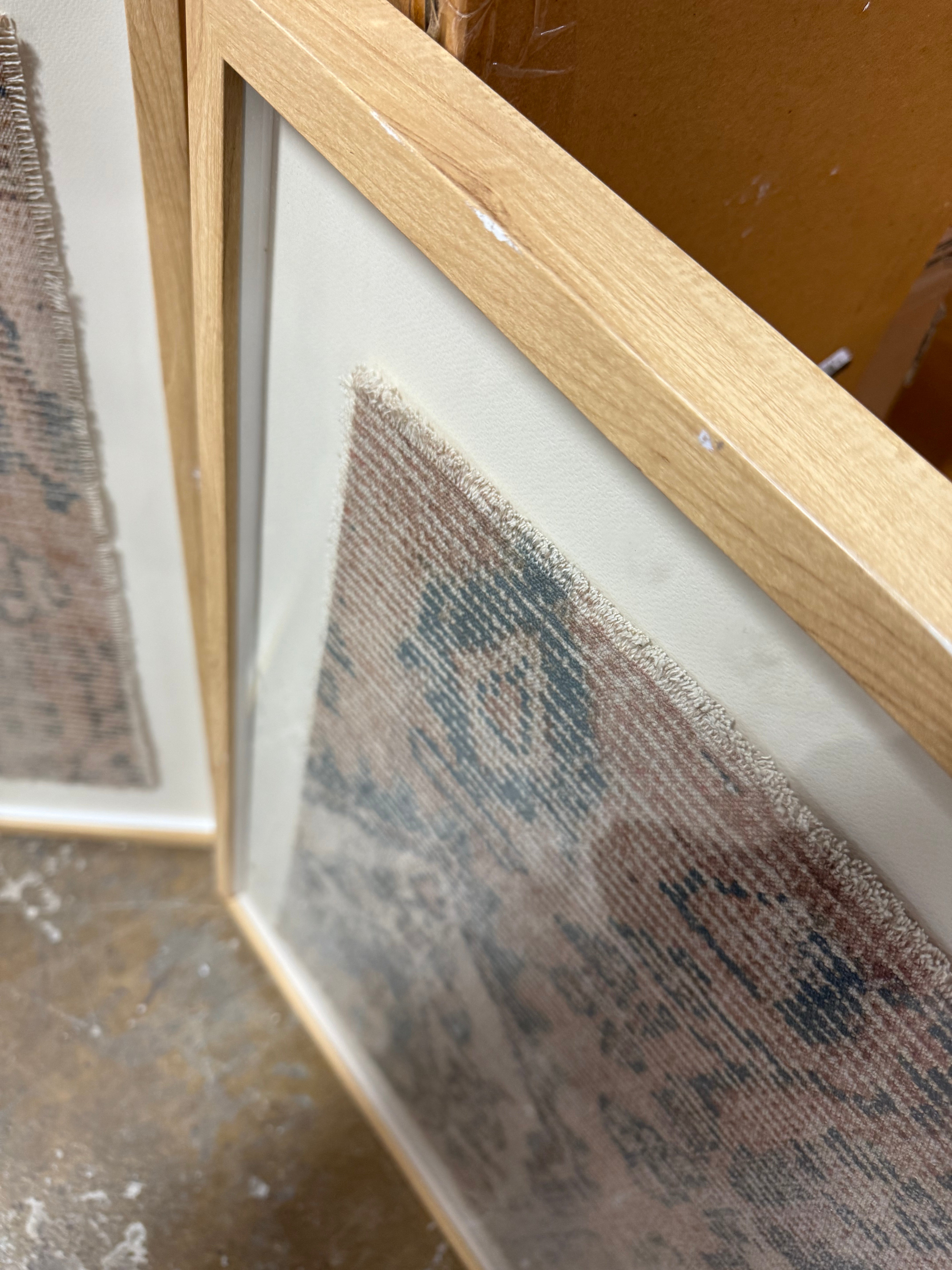 (Set of 2) Textured Fabric Framed Wall Art