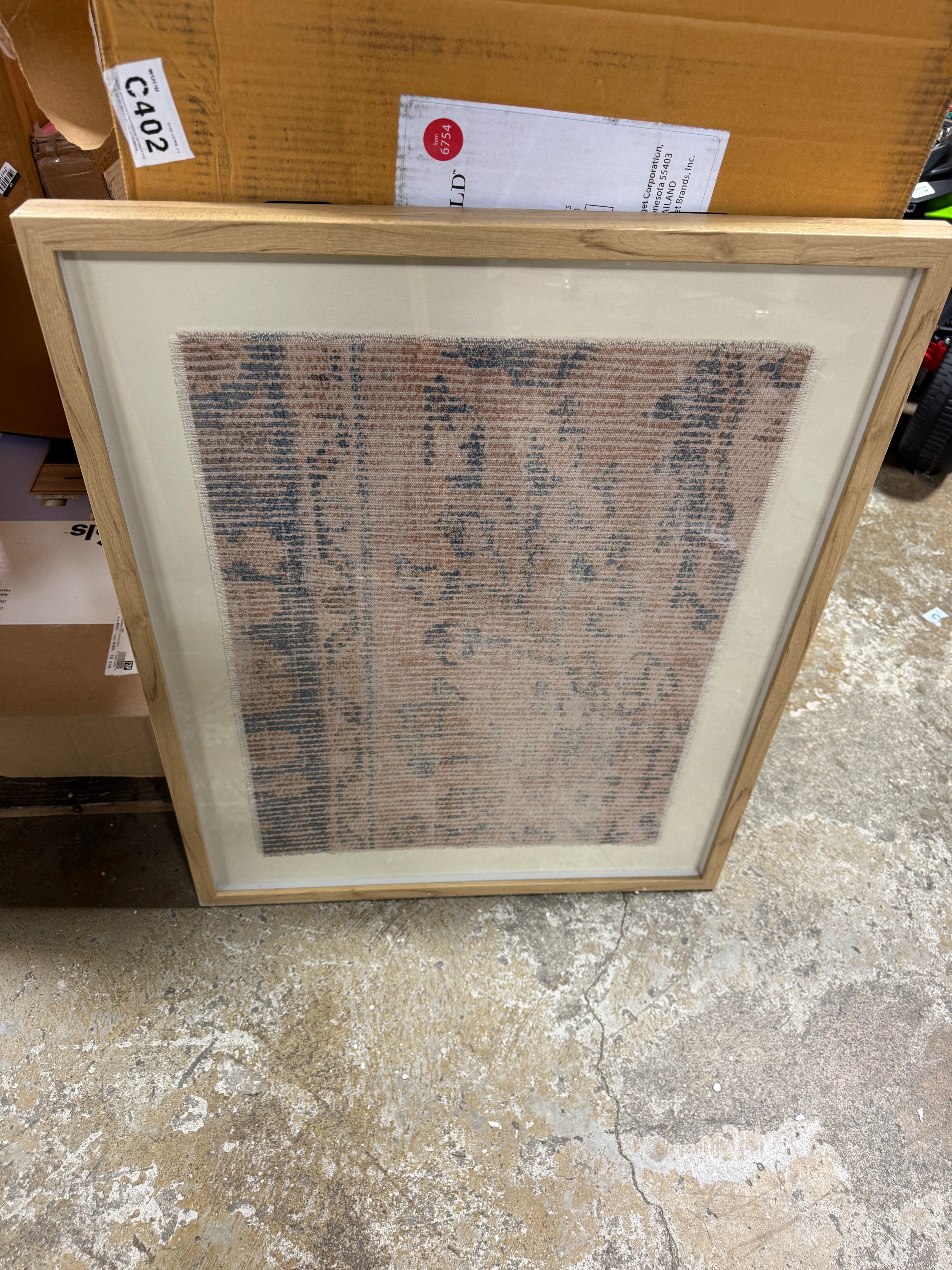 1-Piece Textured Fabric Framed Wall Art