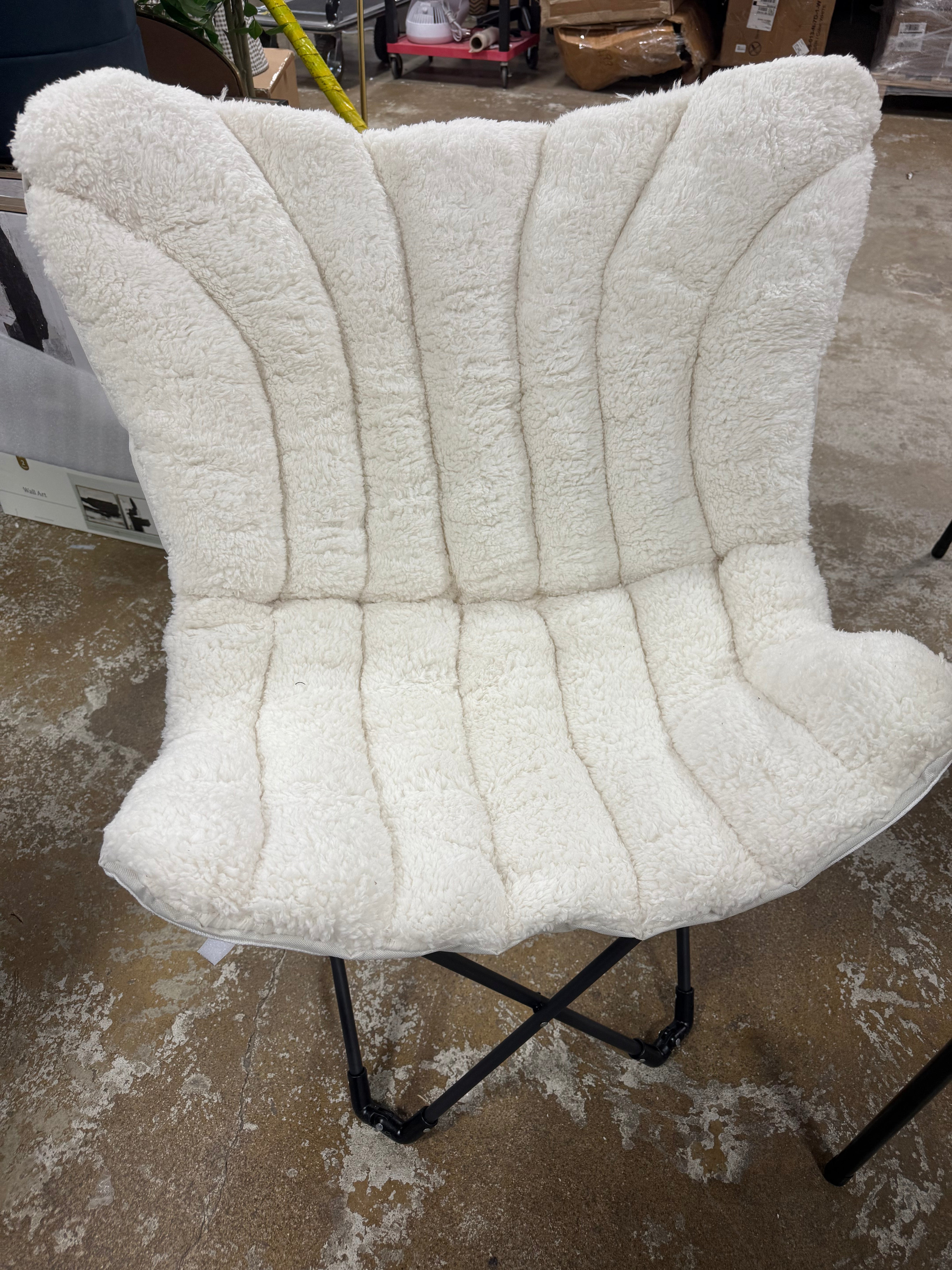 Butterfly Chair Faux Shearling Cream