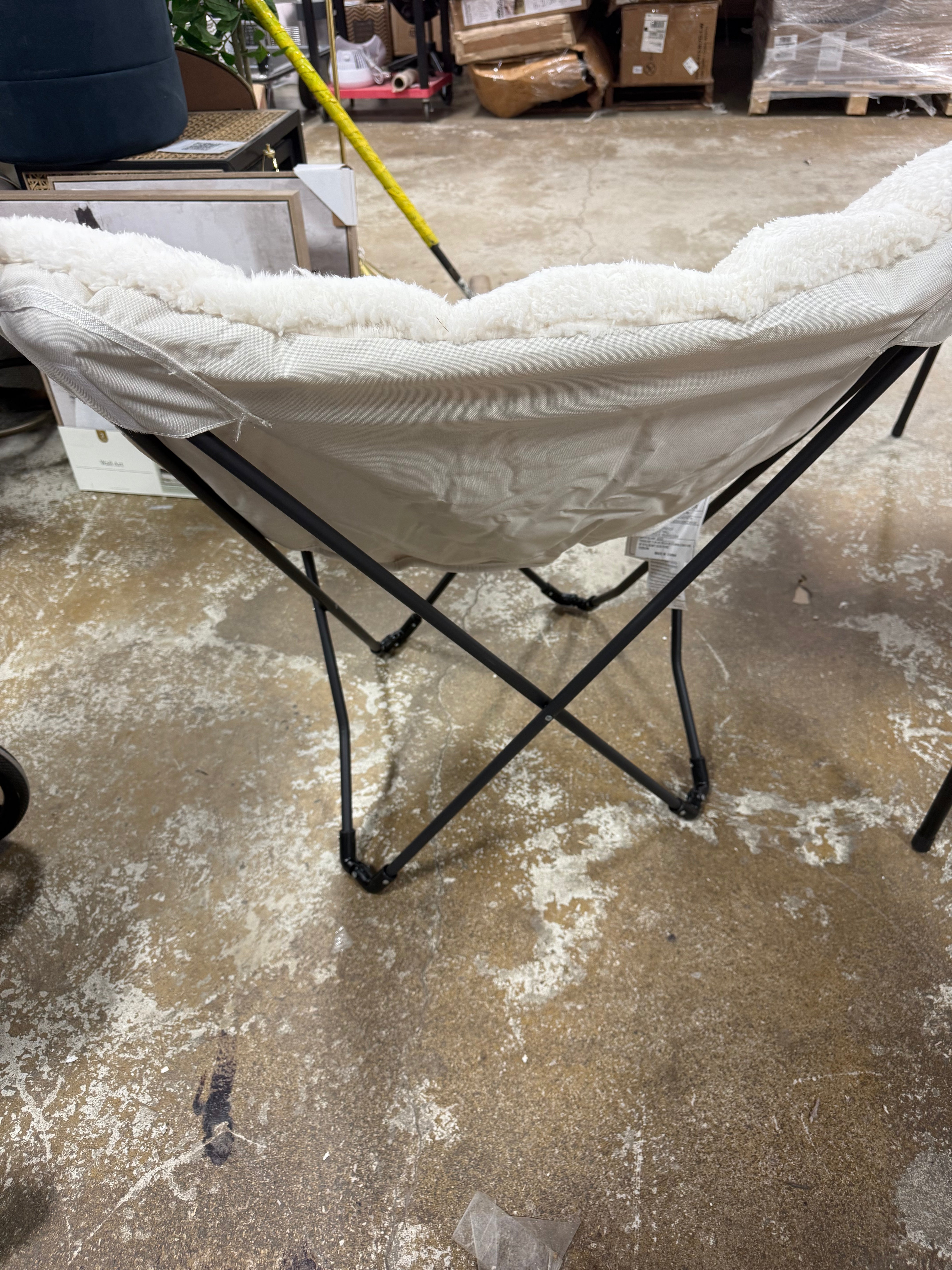 Butterfly Chair Faux Shearling Cream