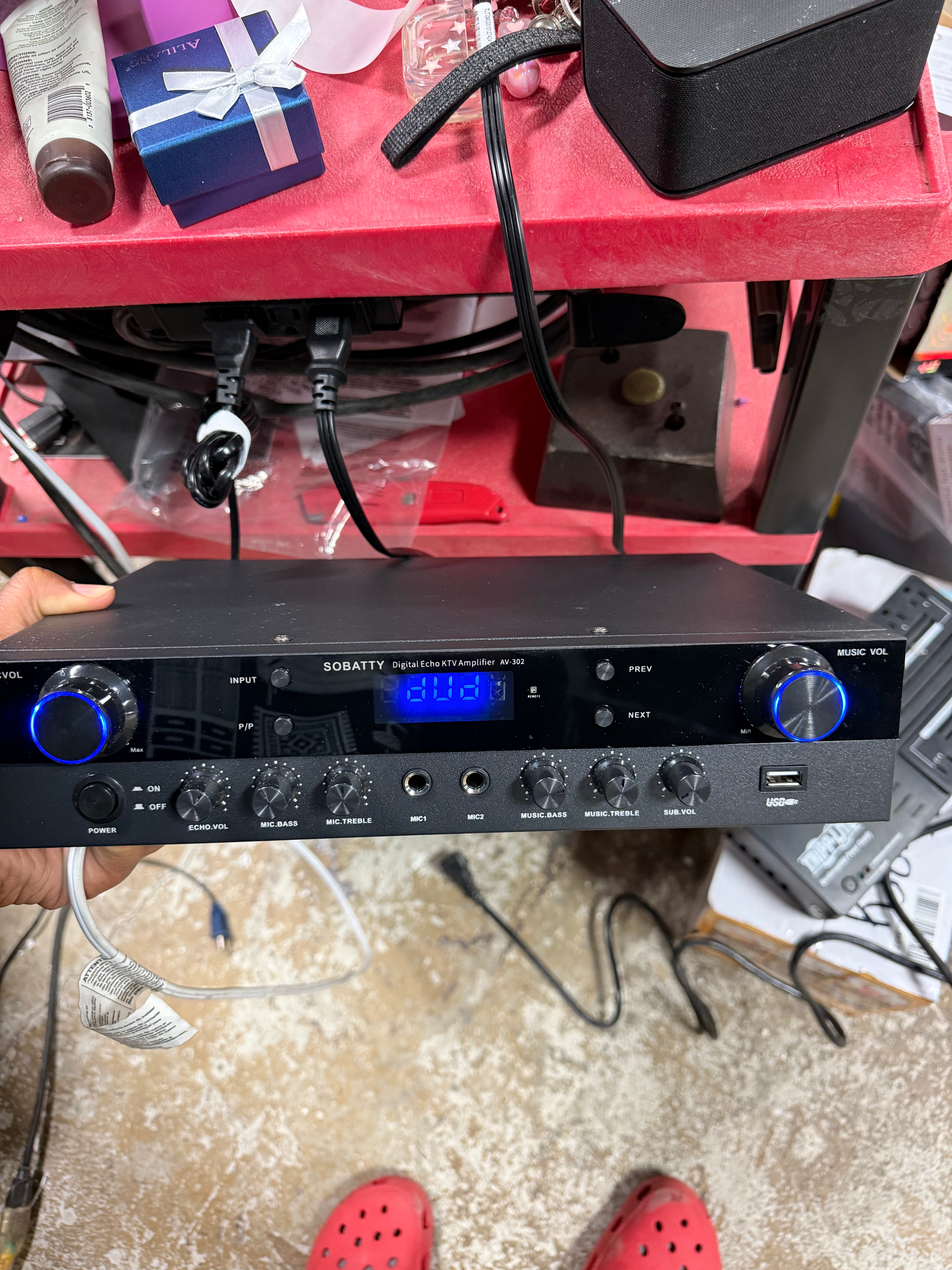 Stereo Receivers Home Audio Amplifier Channels Subwoofer Output with Bluetooth