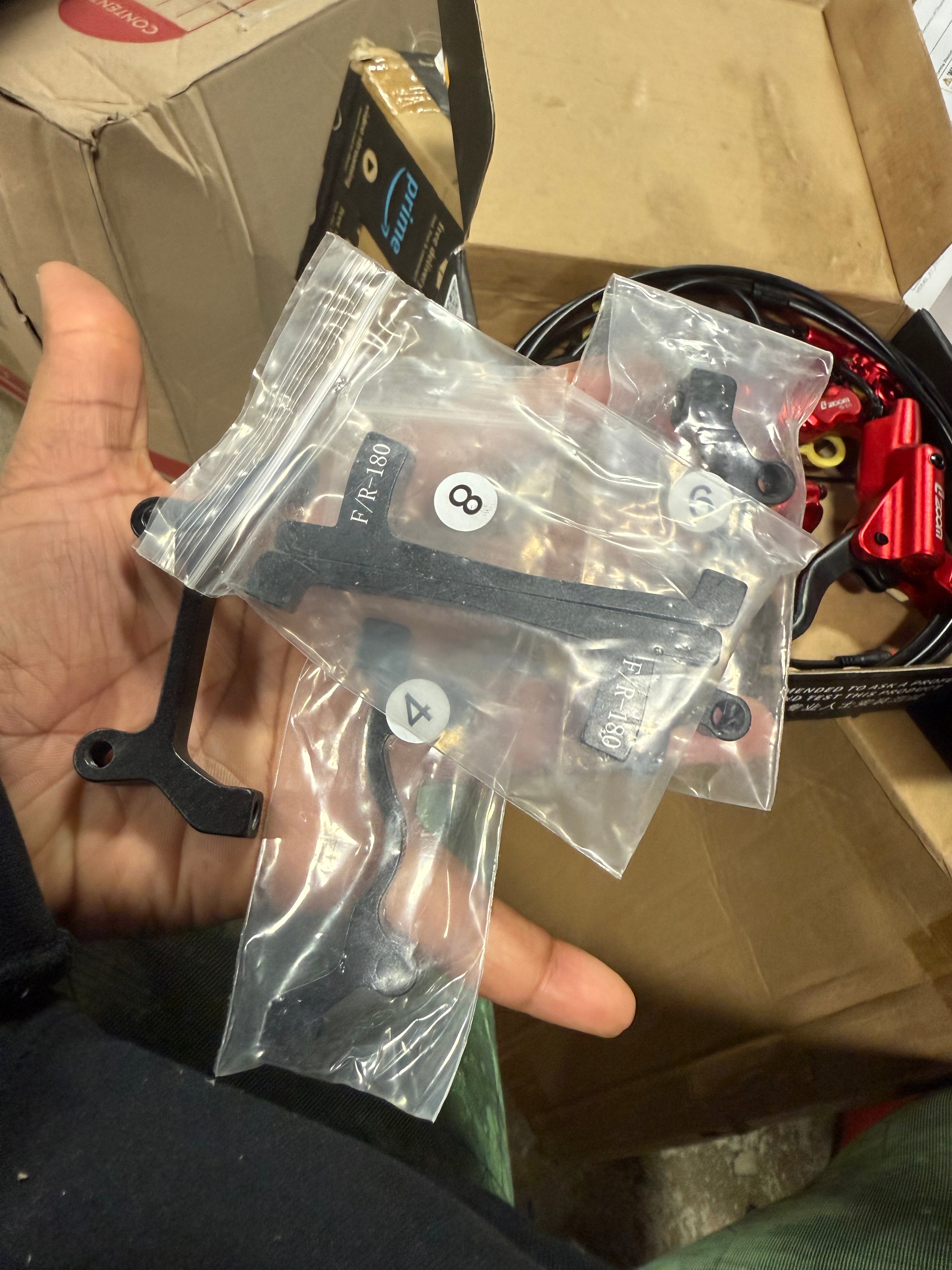 E-Bike Red Hydraulic Disc Brake 4-Piston Caliper w/Power-Off MTB