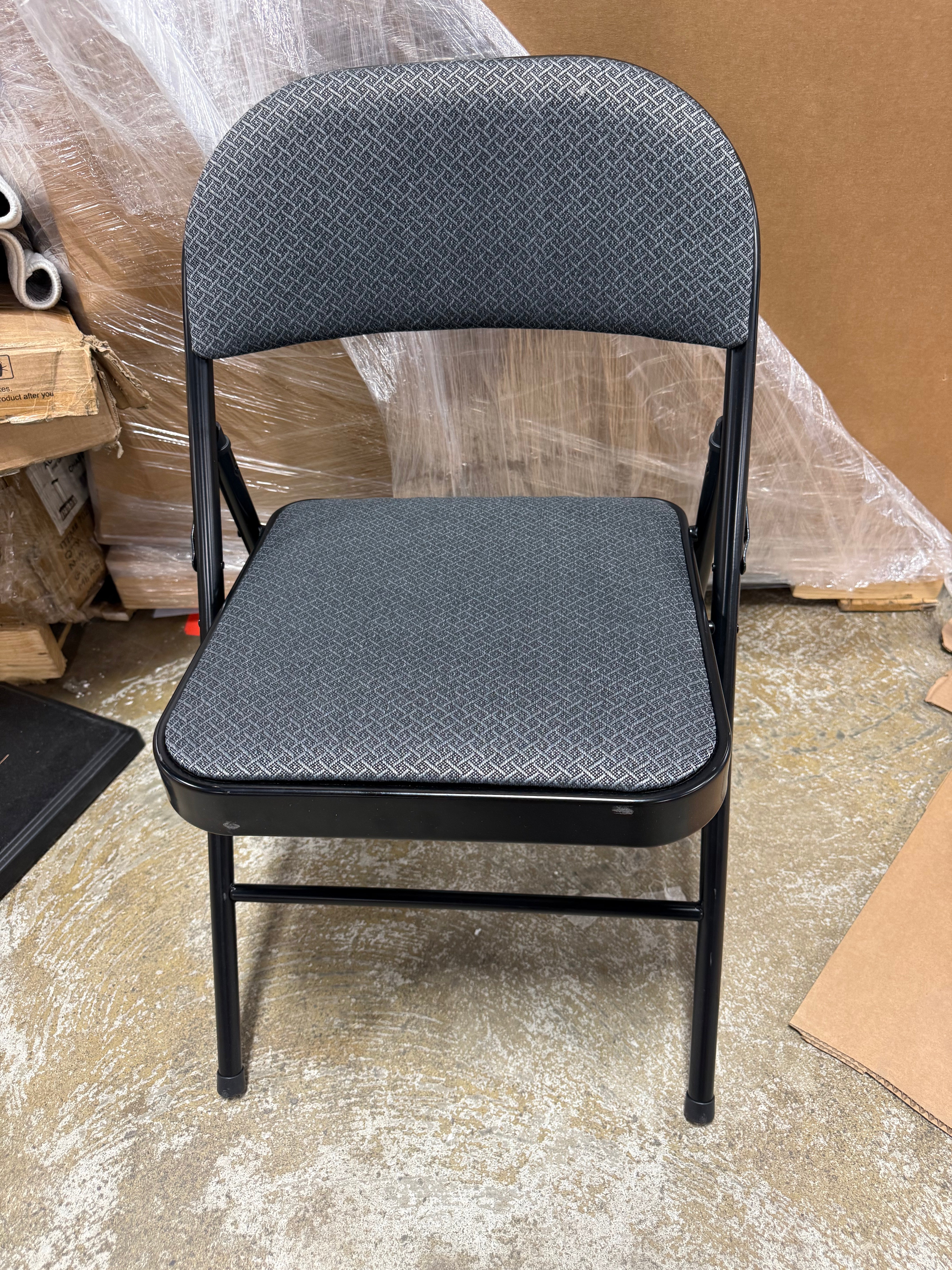 Fabric Padded Folding Chair Black, final cut
