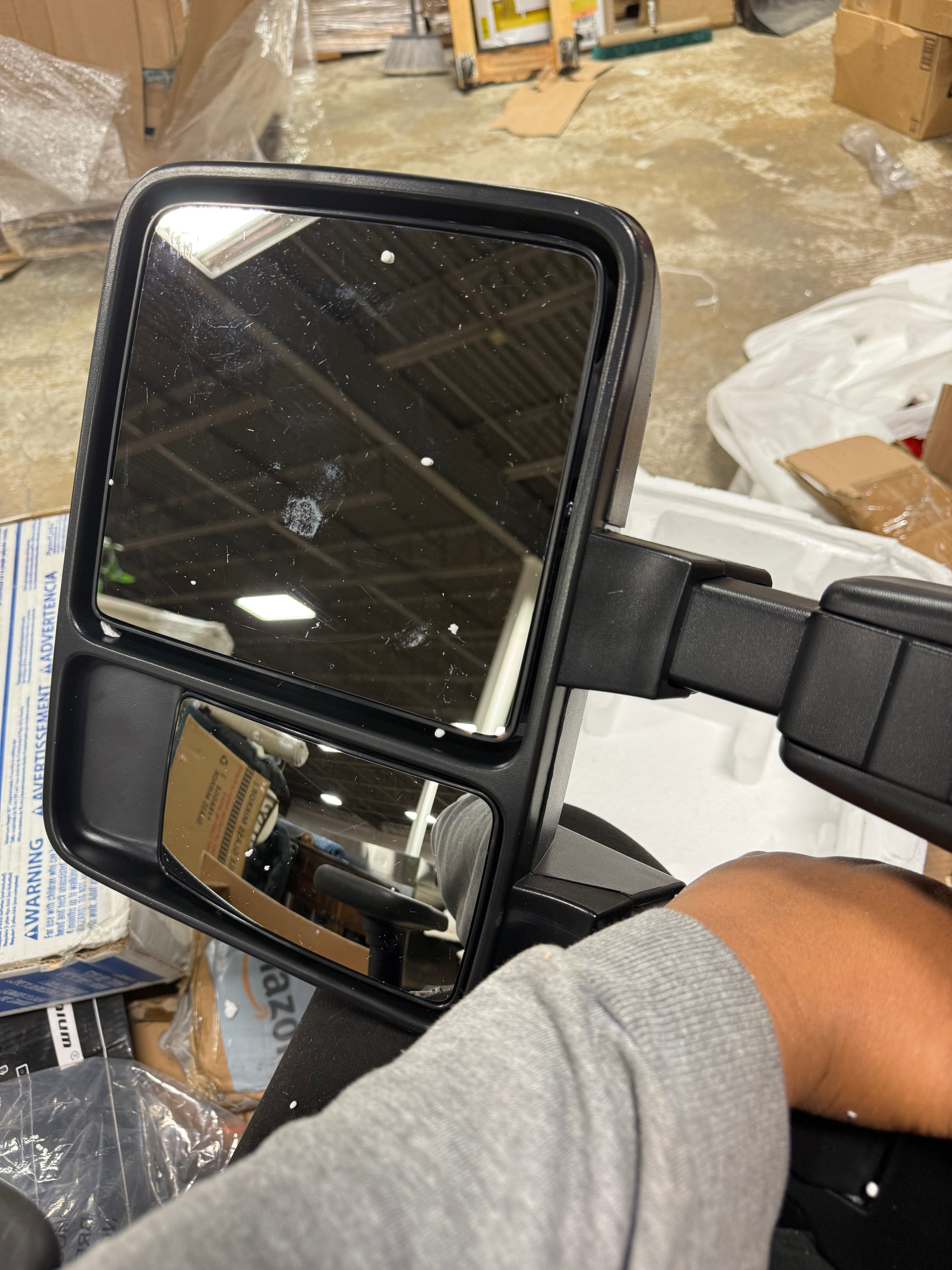 Towing Mirror, Left Driver Side Automotive Mirror with Manual Operation Turn Signal Convex Glass Manual Folding Telescoping for Ford