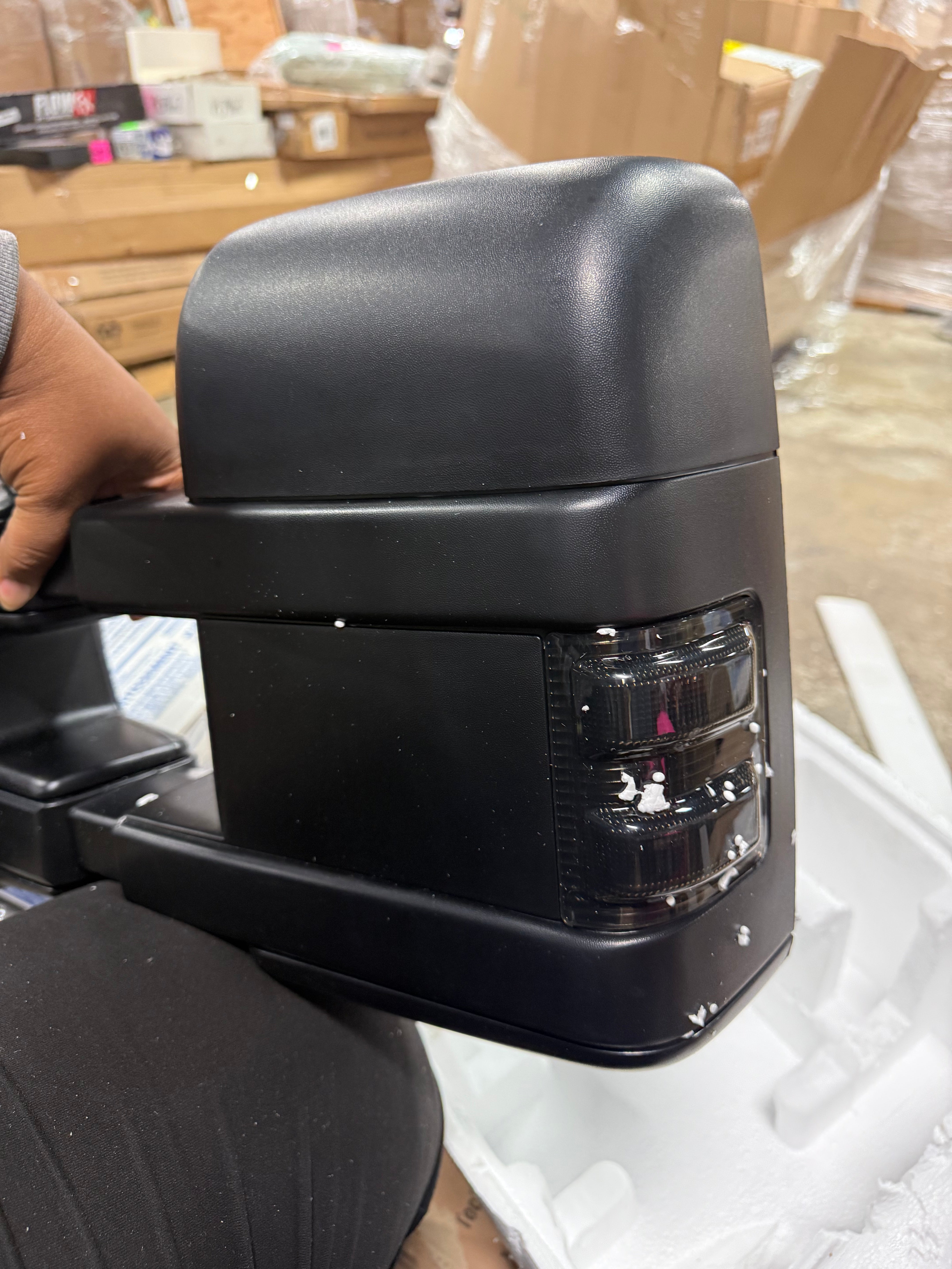 Towing Mirror, Left Driver Side Automotive Mirror with Manual Operation Turn Signal Convex Glass Manual Folding Telescoping for Ford