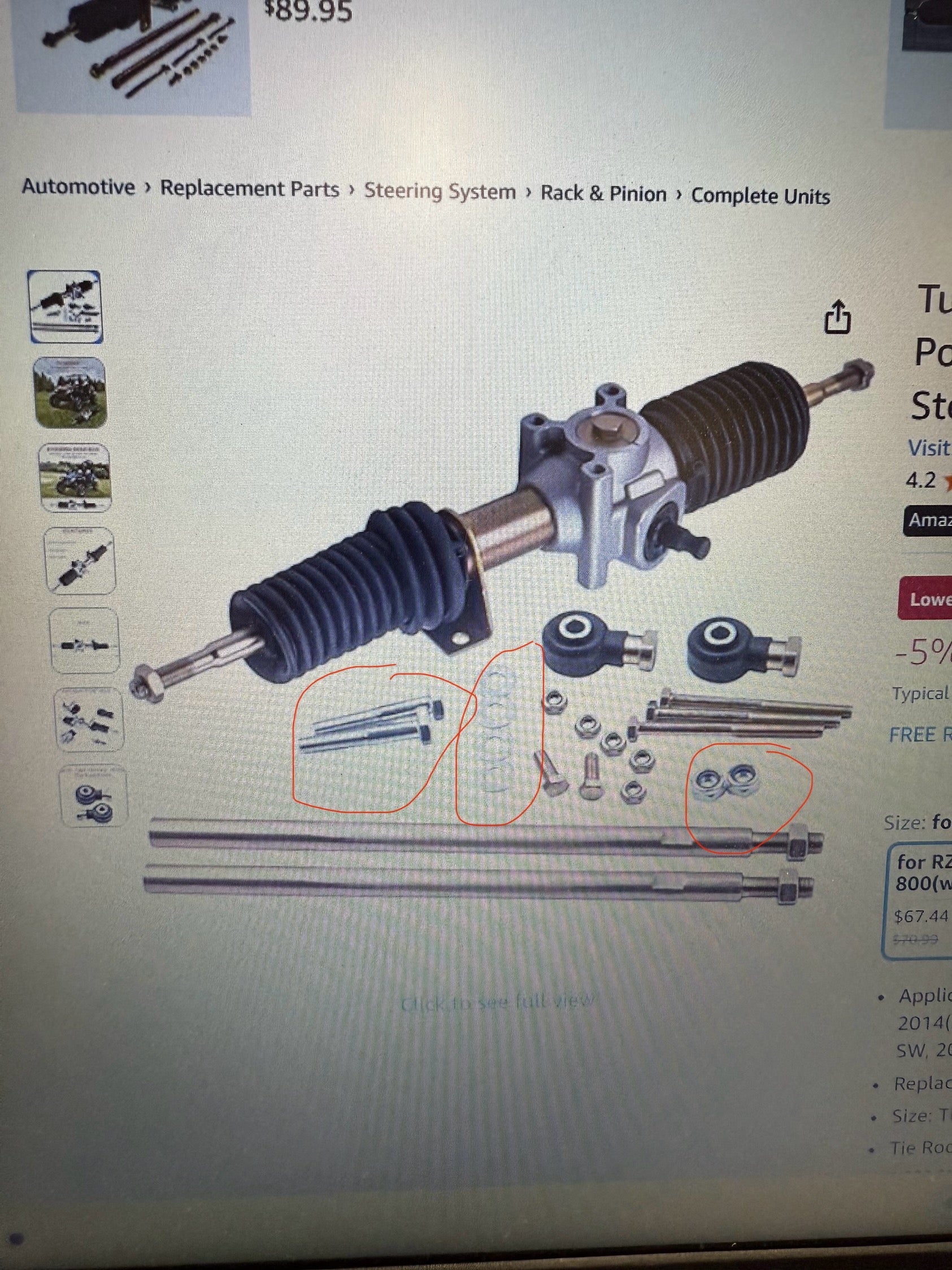 Steering Rack and Pinion with Tie Rod Ends for Polaris Steering Gear Box Assembly