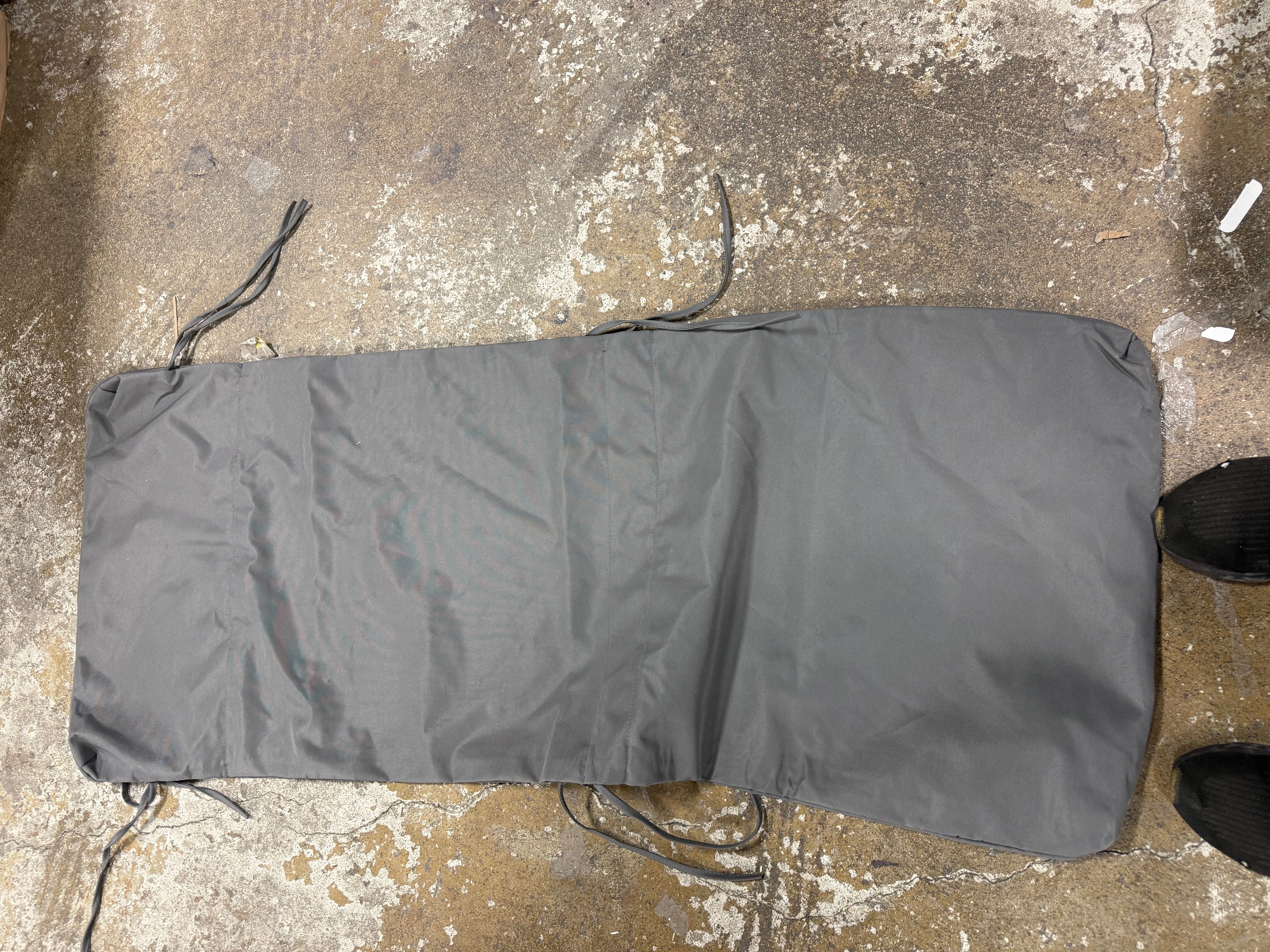 Polyester High Back Segmented Outdoor Chair Cushion, Set of 4, Grey