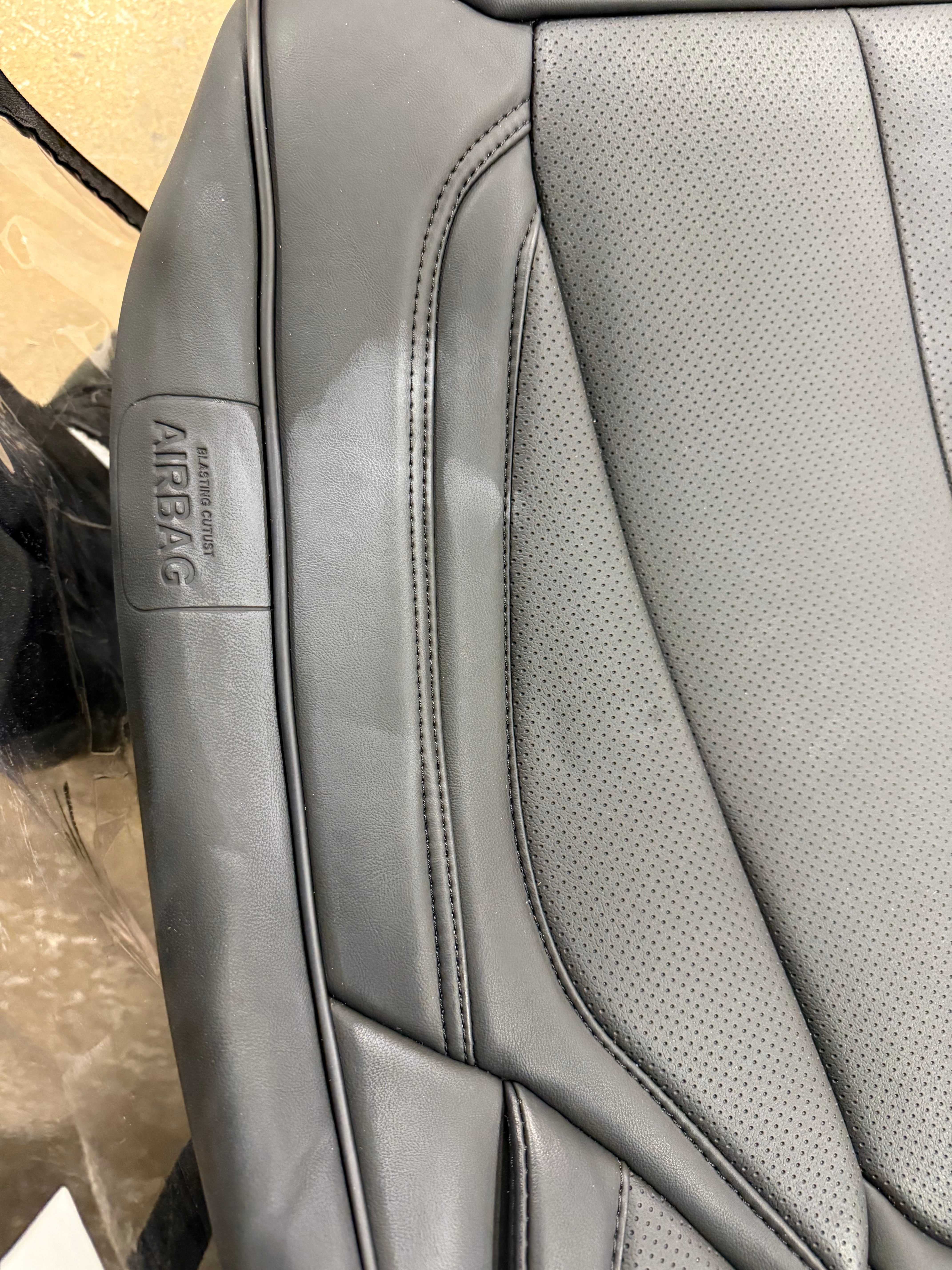 Full Set with Head Pillow Front and Back Seat Cover Set Faux Leather Waterproof Universal Fit