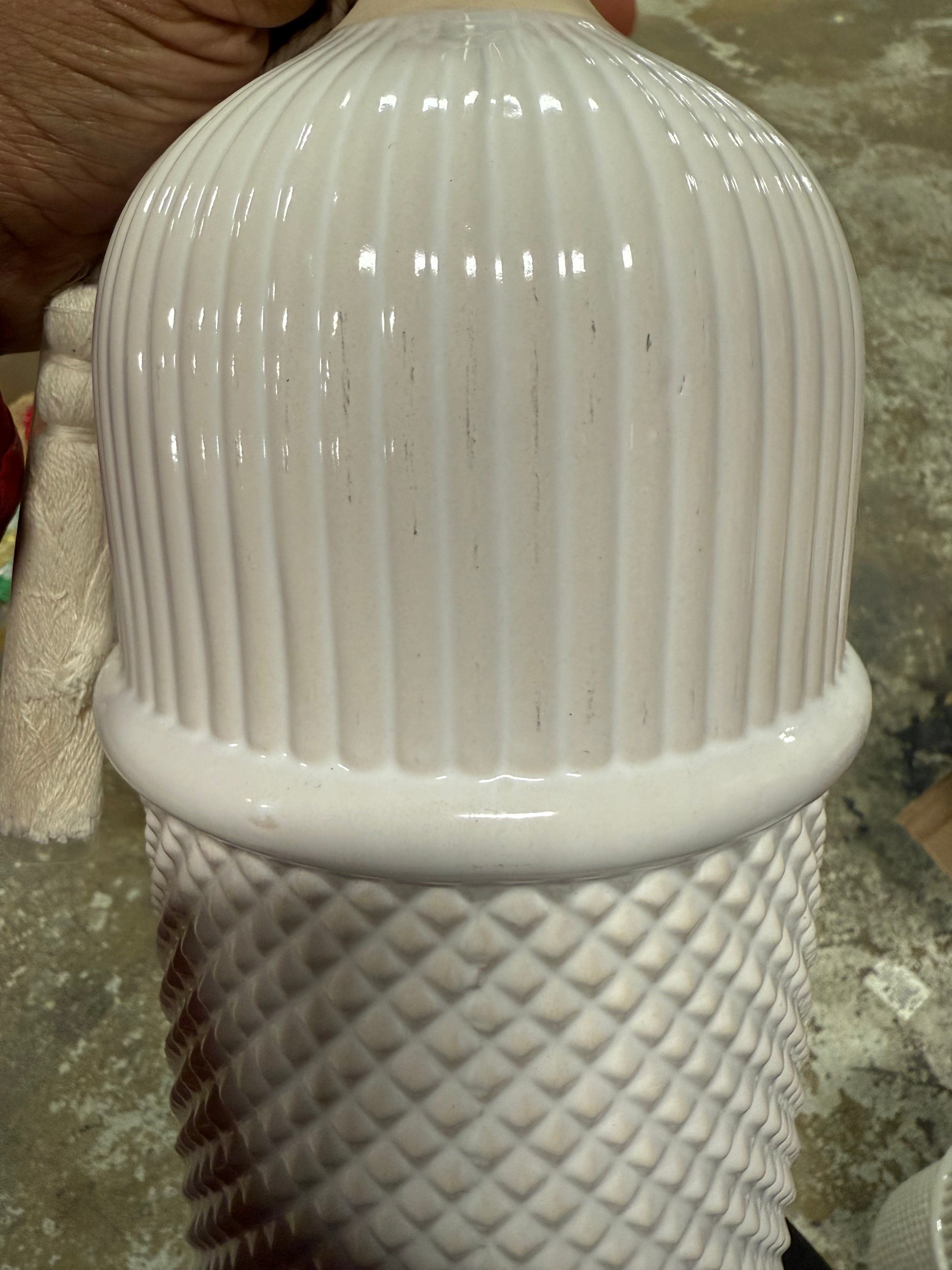 Large Assembled Ceramic Table Lamp White