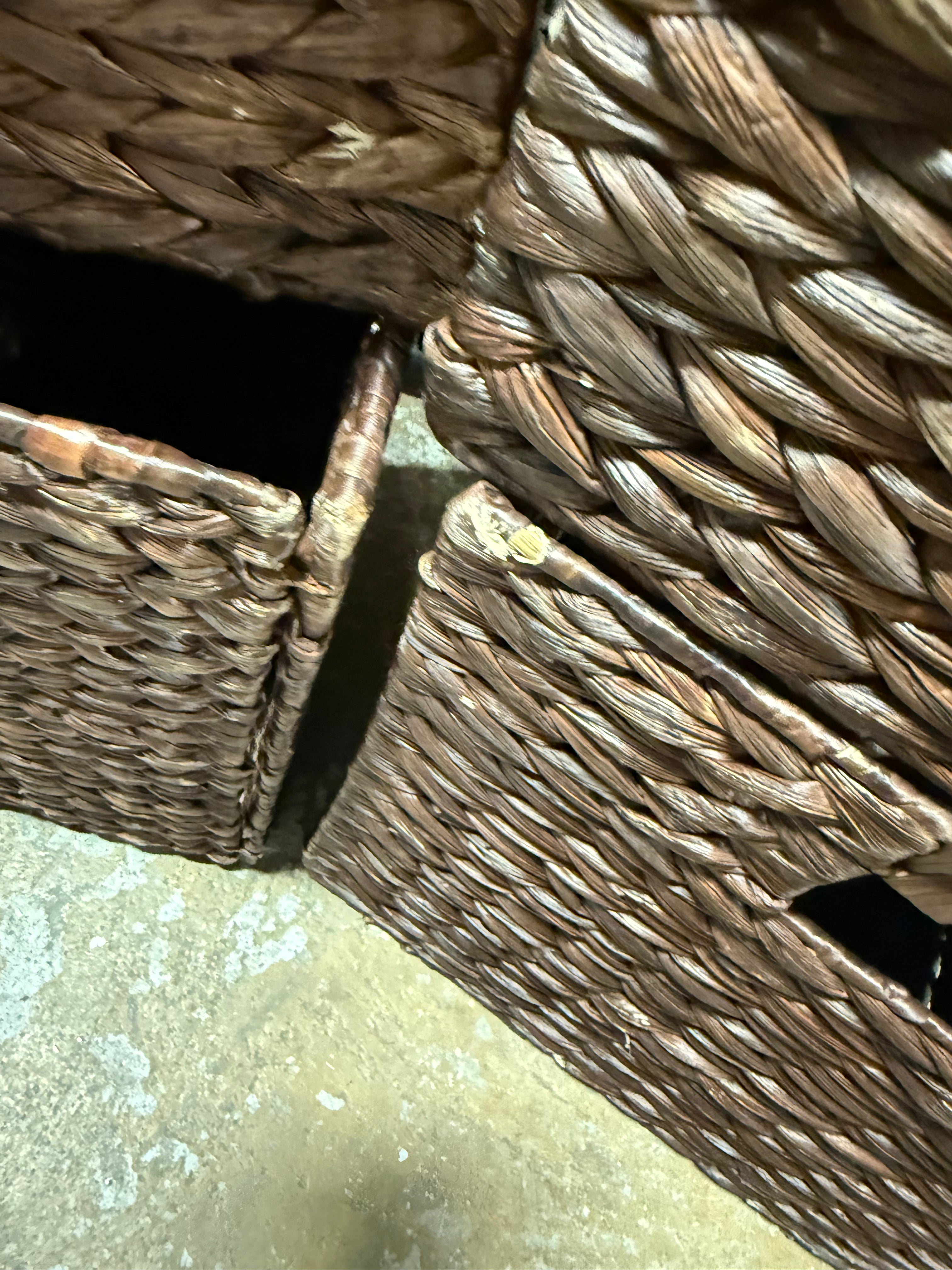 Water Hyacinth Storage Baskets - Set of 4 Collapsible Cubes, Woven Bin Organizers