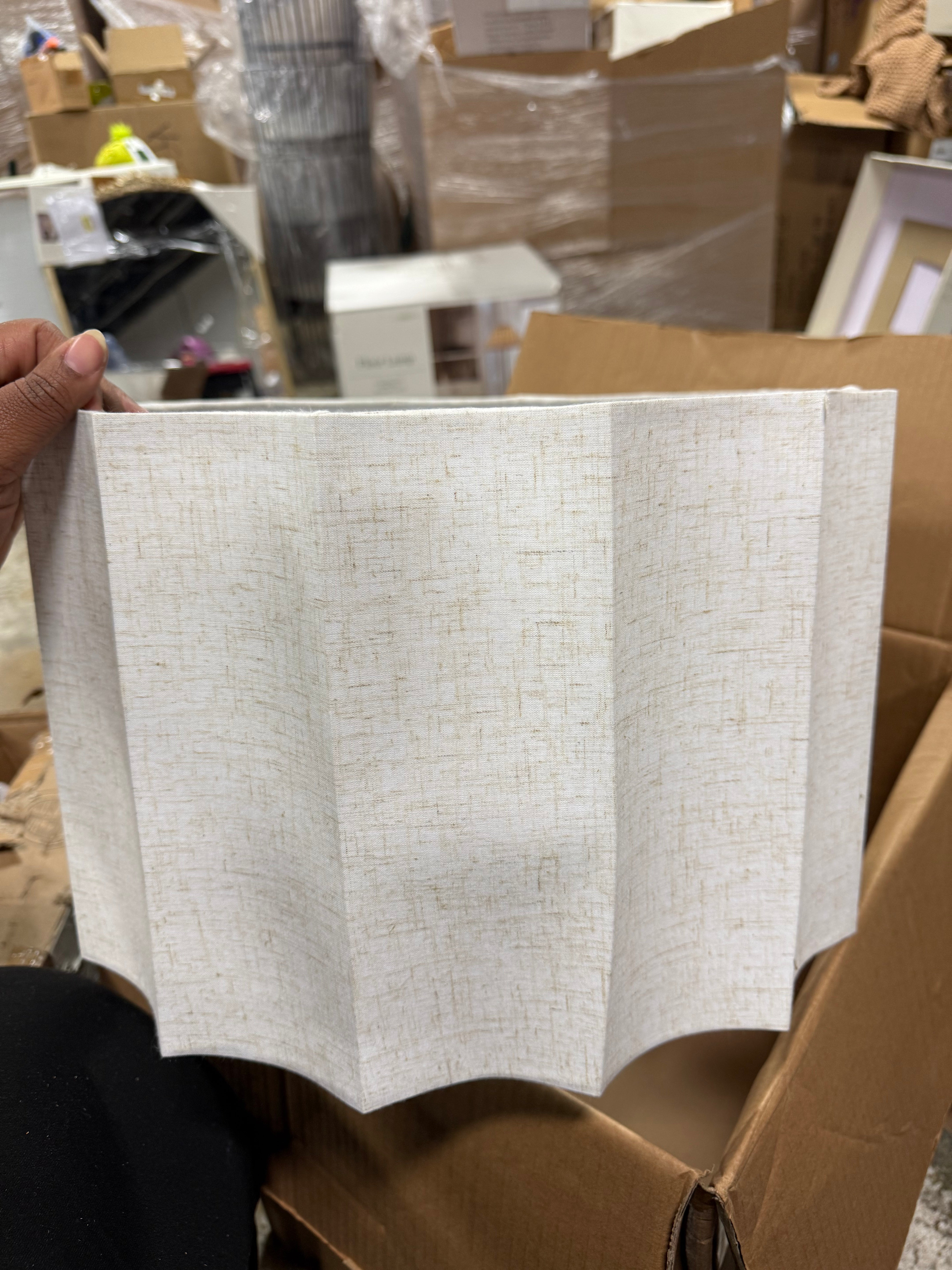 Oversized Ceramic with Fluted Shade Table Lamp Black/White