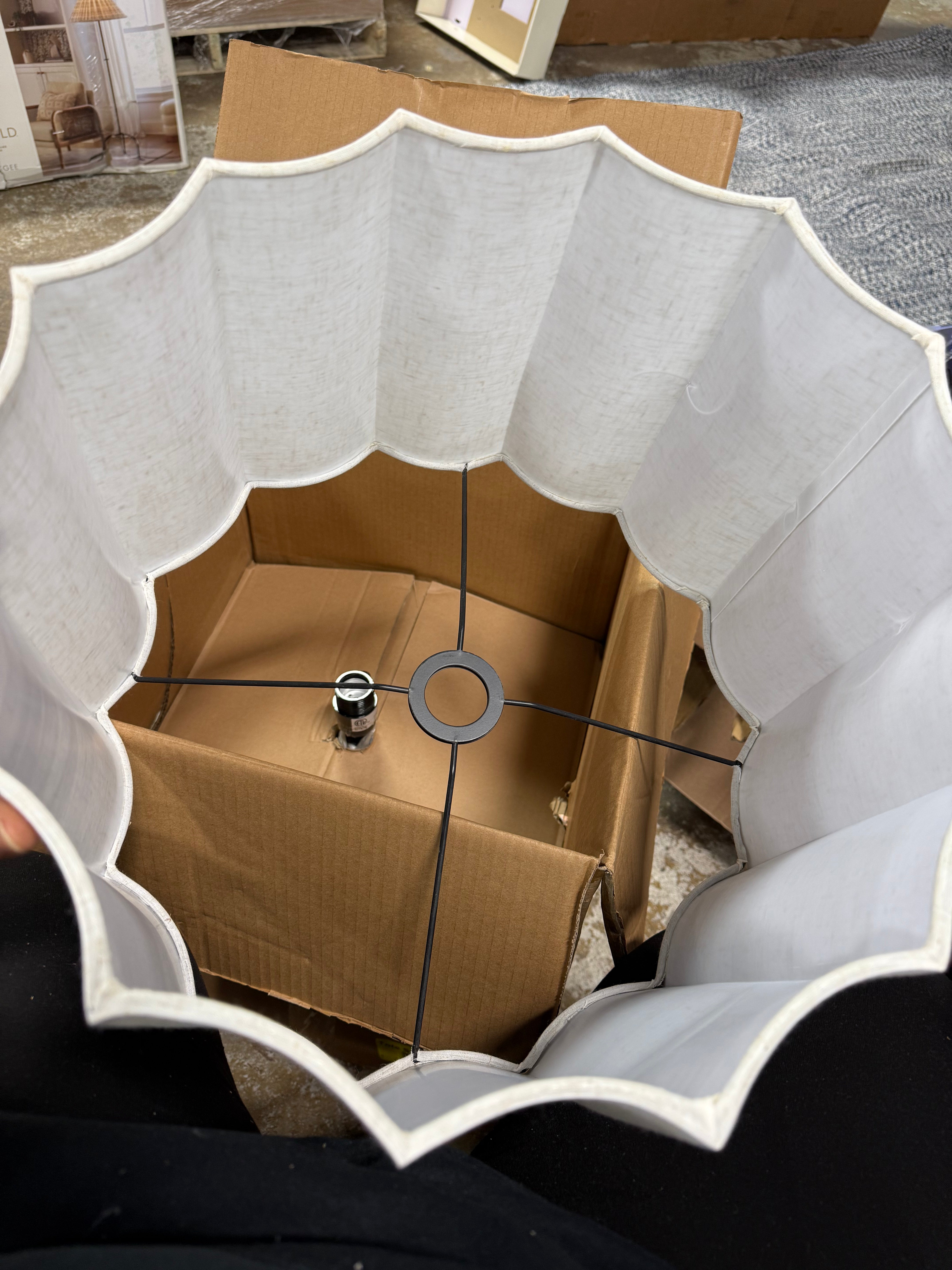 Oversized Ceramic with Fluted Shade Table Lamp Black/White