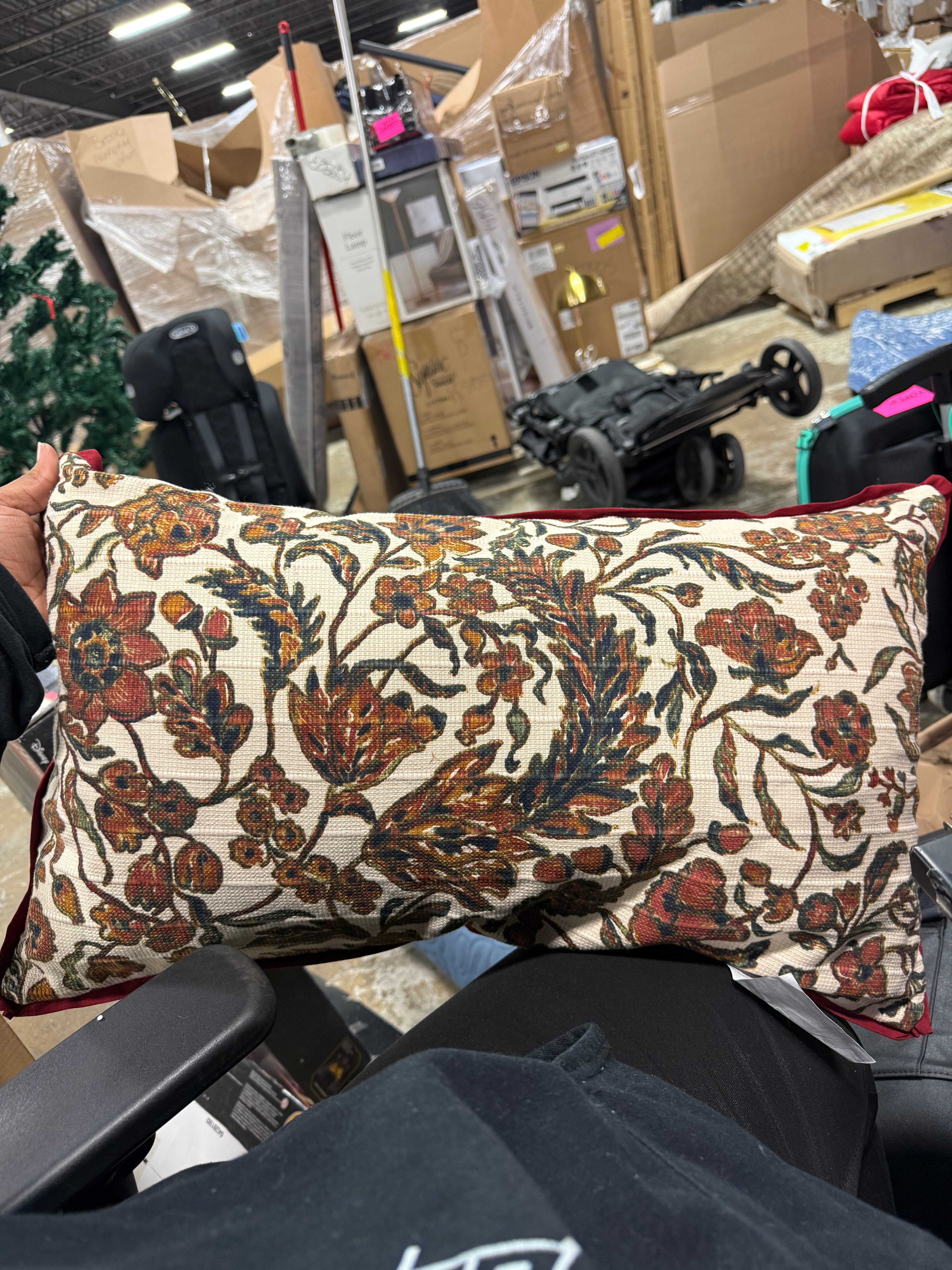 Jacobean Floral Throw Pillow