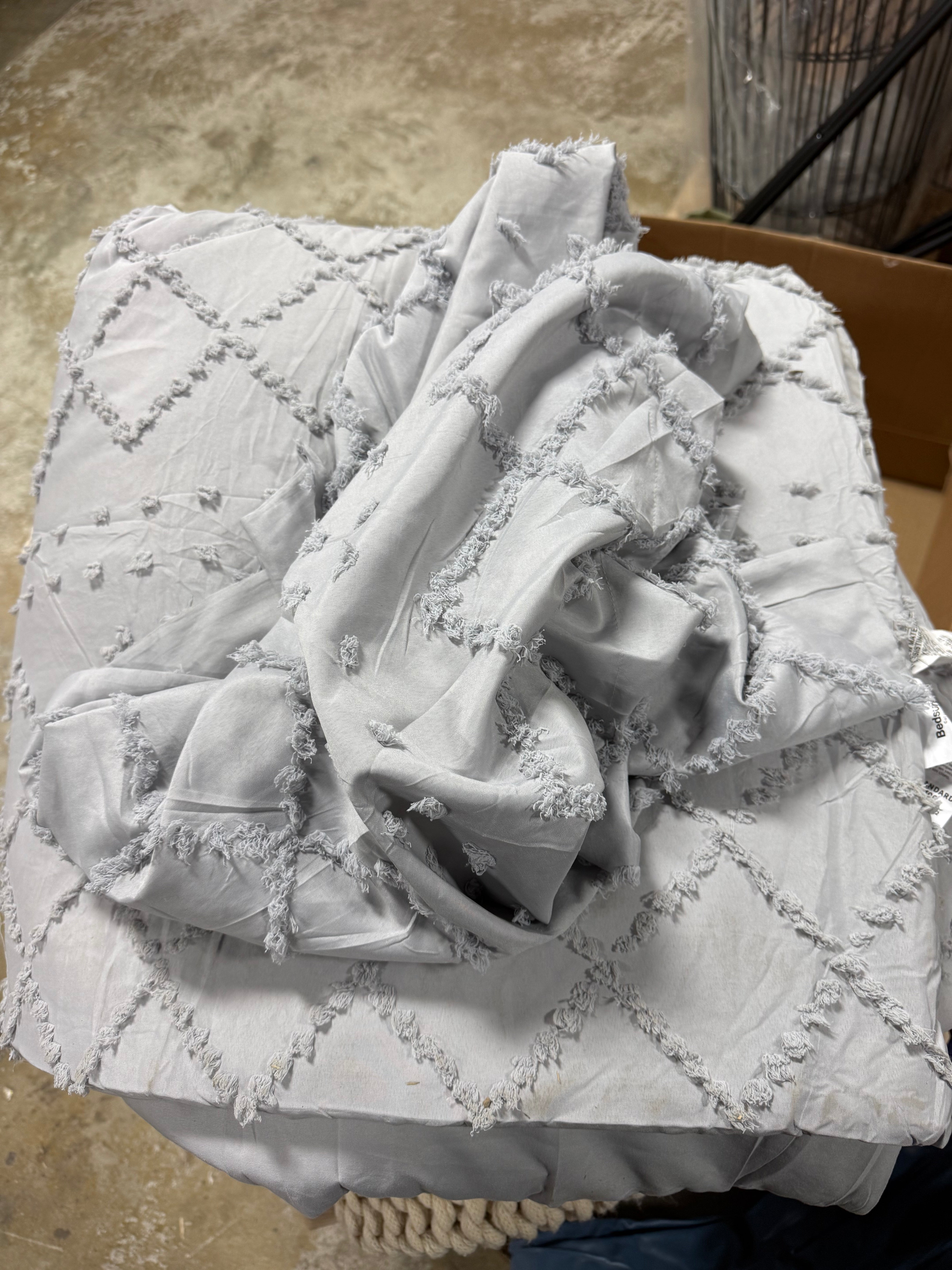 Tufted Boho Comforter Set Bed Set GentleSoft Farmhouse Shabby Chic Embroidery Bedding - Full