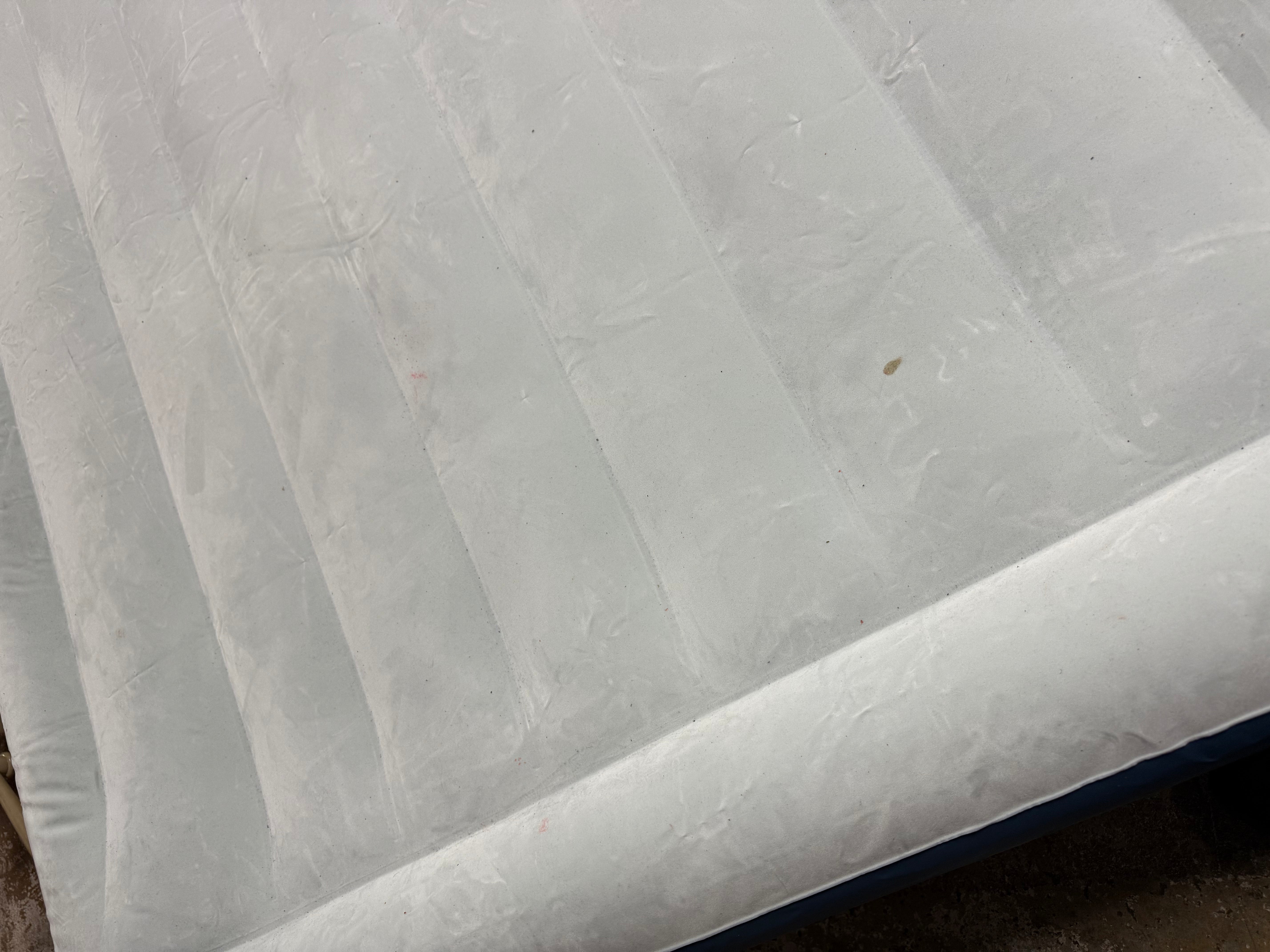 Elevated Pillow Rest Queen Air Mattress with Internal Pump Off-White/Blue