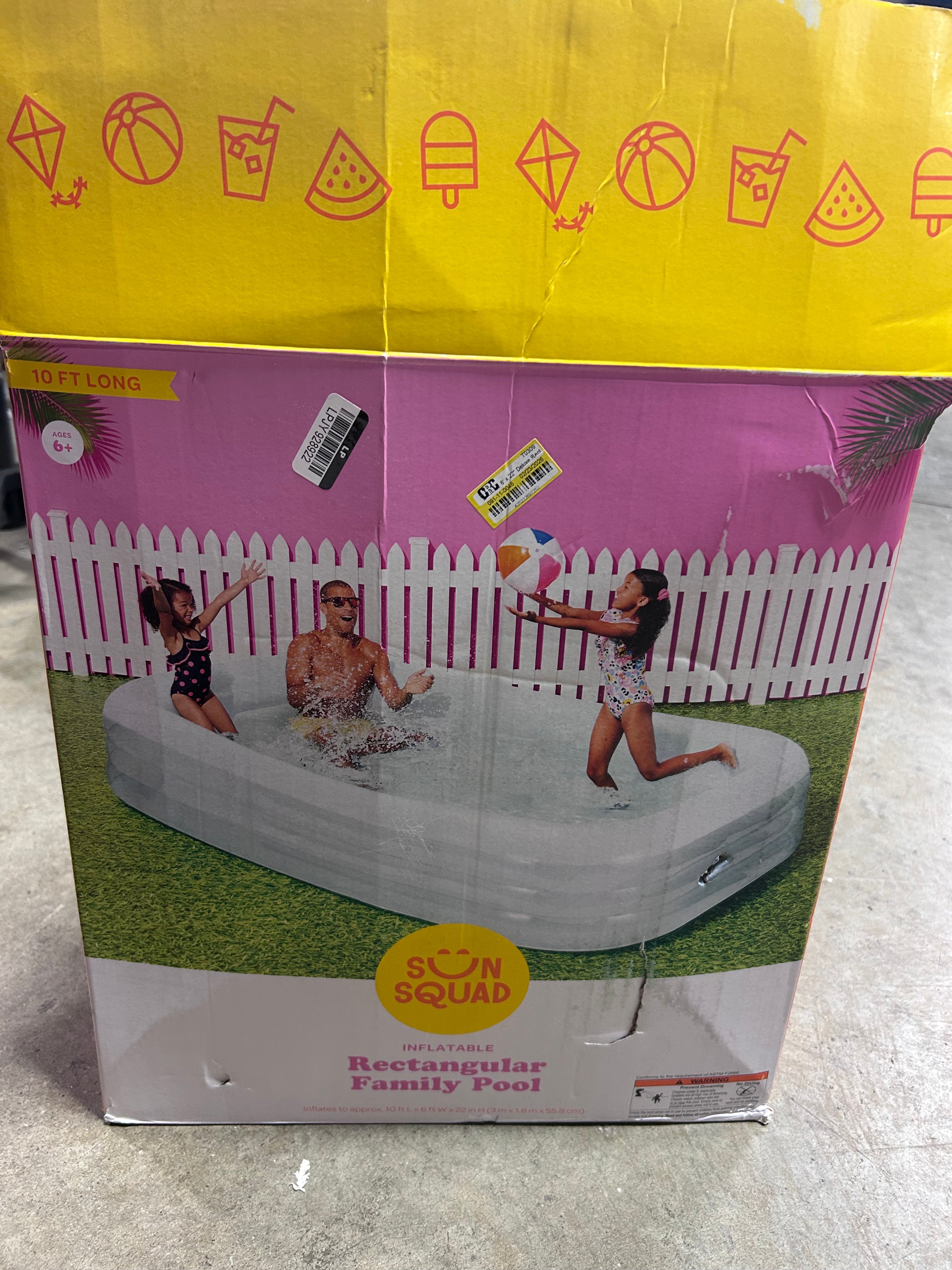 Deluxe Rectangular Family Pool Blue Inflatable PVC Kit – Salvage & Co Indy