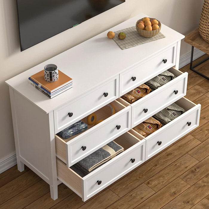 White Kader 6 - Drawer Dresser