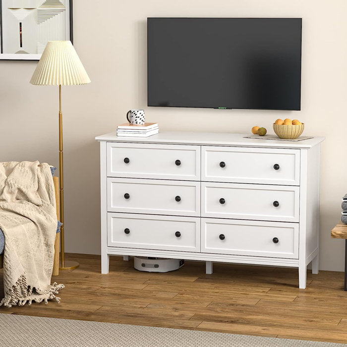 White Kader 6 - Drawer Dresser