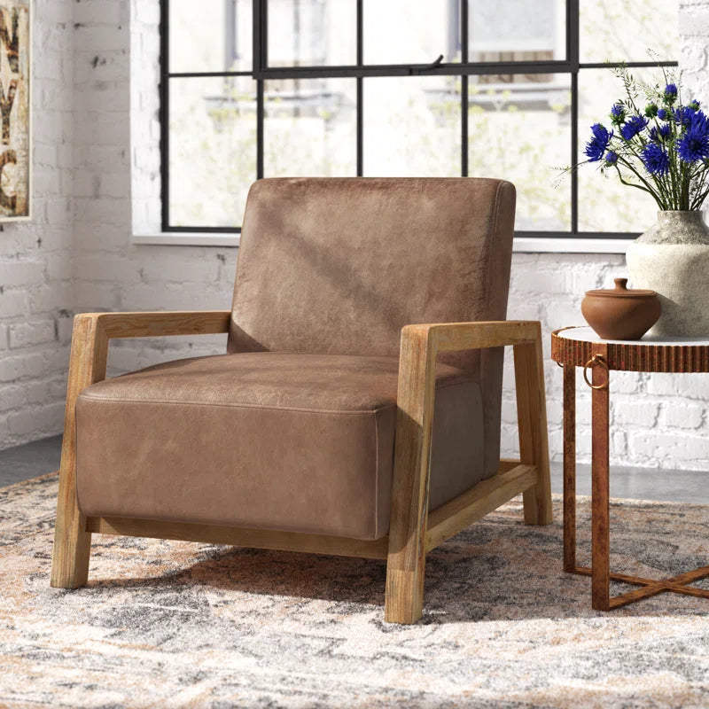 SET OF 2 Kaleo Low Profile Faux Leather Accent Chair SHOWROOM ONLY ITEM