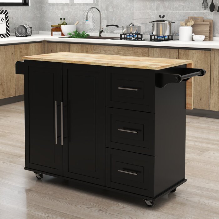 Karole Solid Wood Kitchen Cart