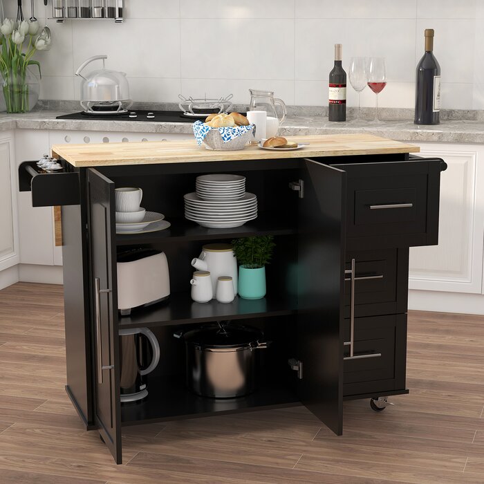 Karole Solid Wood Kitchen Cart