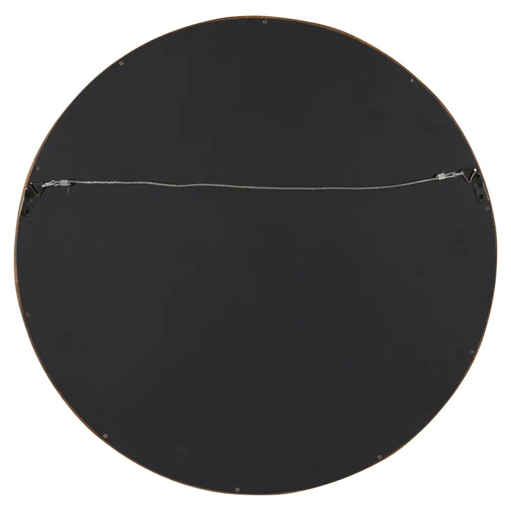 Round Wood Wall Mirror