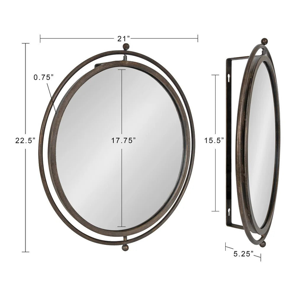 Baron Rustic Pivot Mirror, Raw Iron