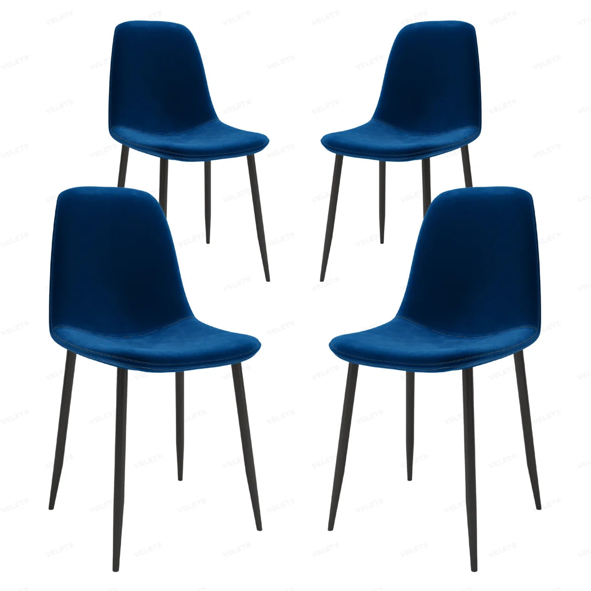 Kaydnce Upholstered Side Chair, Scoop-Back Curved Backrest, Foam Padded Seat w/Slim Legs (Set of 4) SHOWROOM ITEM