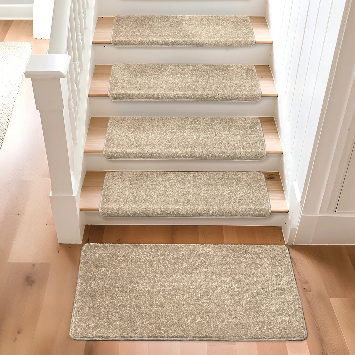 Kayella Non-Slip Indoor Stair Tread Set (14pc) with Landing Mat (1pc)
