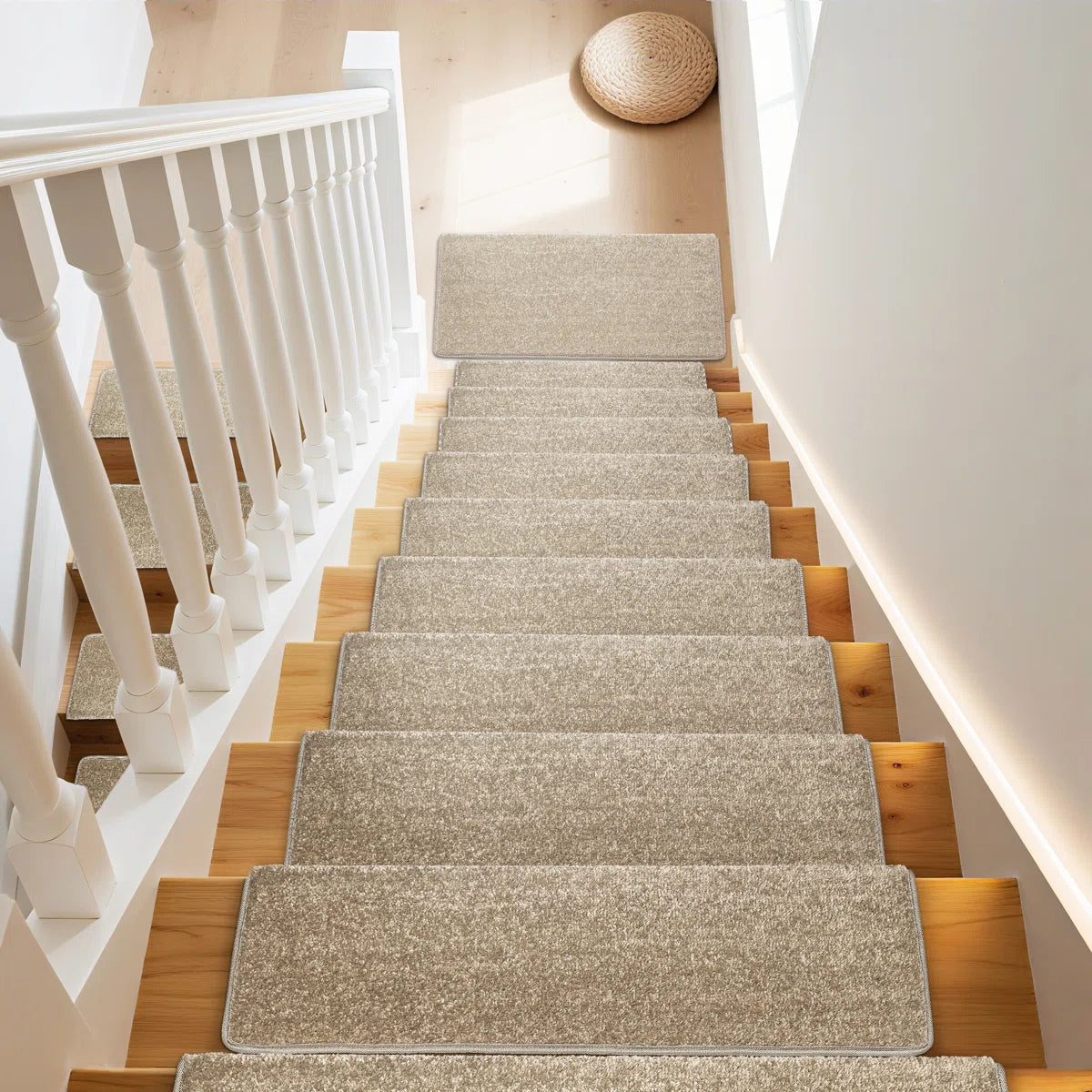 Kayella Non-Slip Indoor Stair Tread Set (14pc) with Landing Mat (1pc)