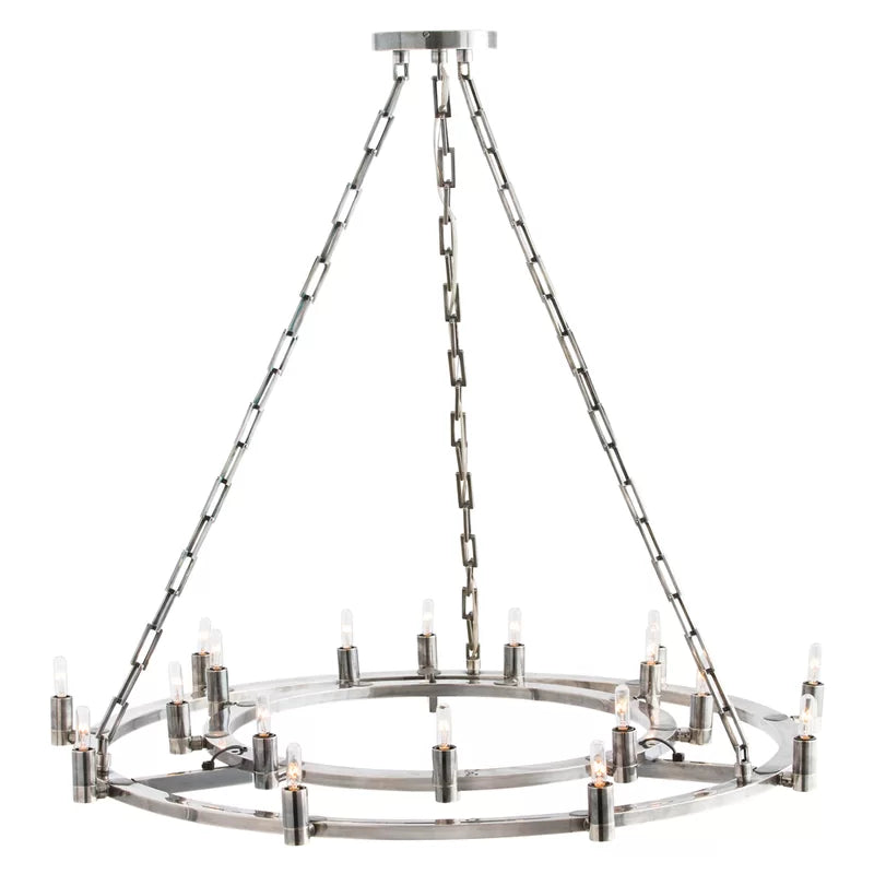 Arteriors Kaylor 18 - Light Dimmable Wagon Wheel Chandelier
