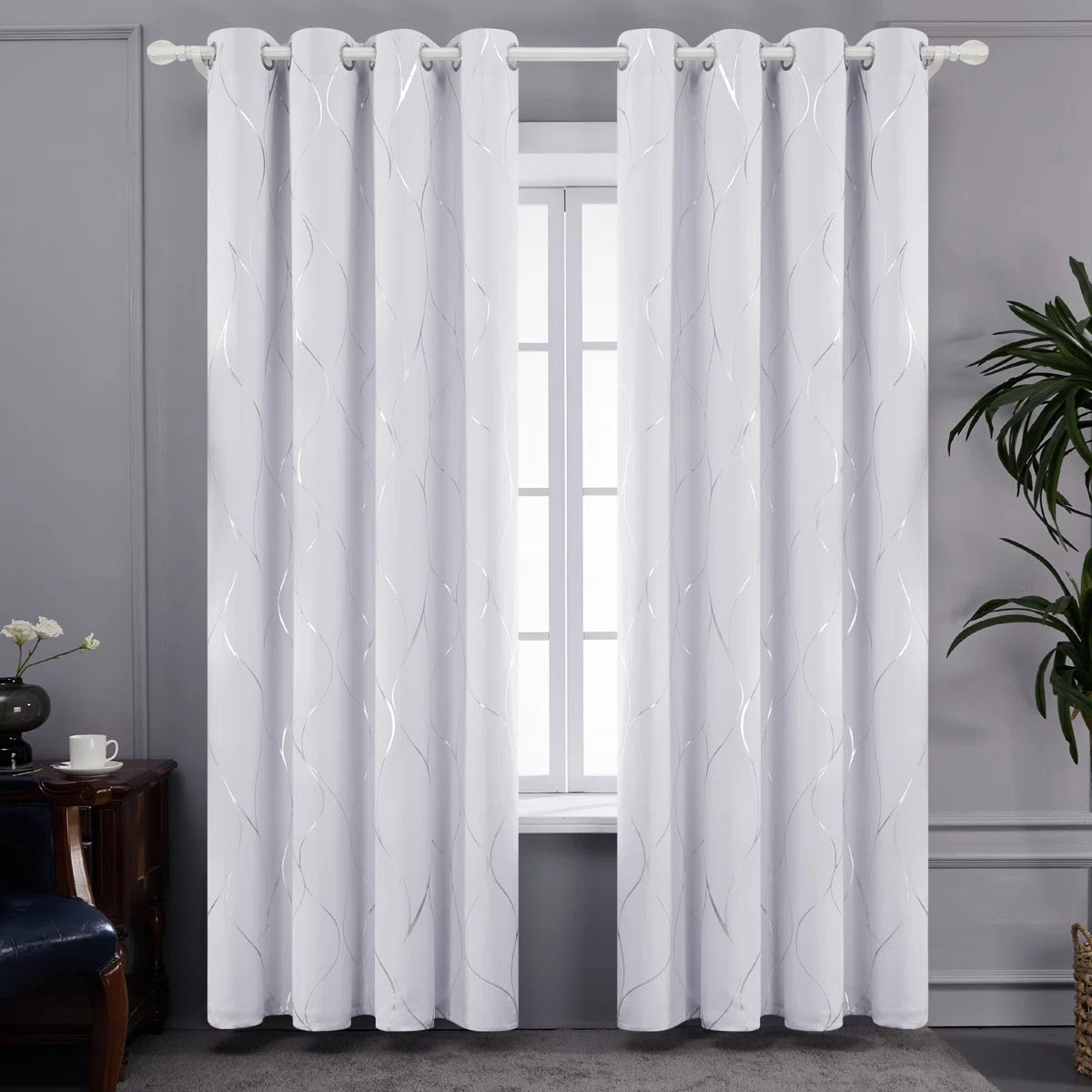 Kellda Polyester Room Darkening Curtain Pair (Set of 2)