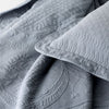 Queen Blue King Charles Matelasse Organic 100% Cotton Coverlet