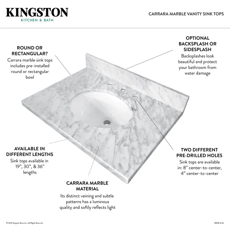 Kingston Brass Templeton Marble Vanity Sink Top