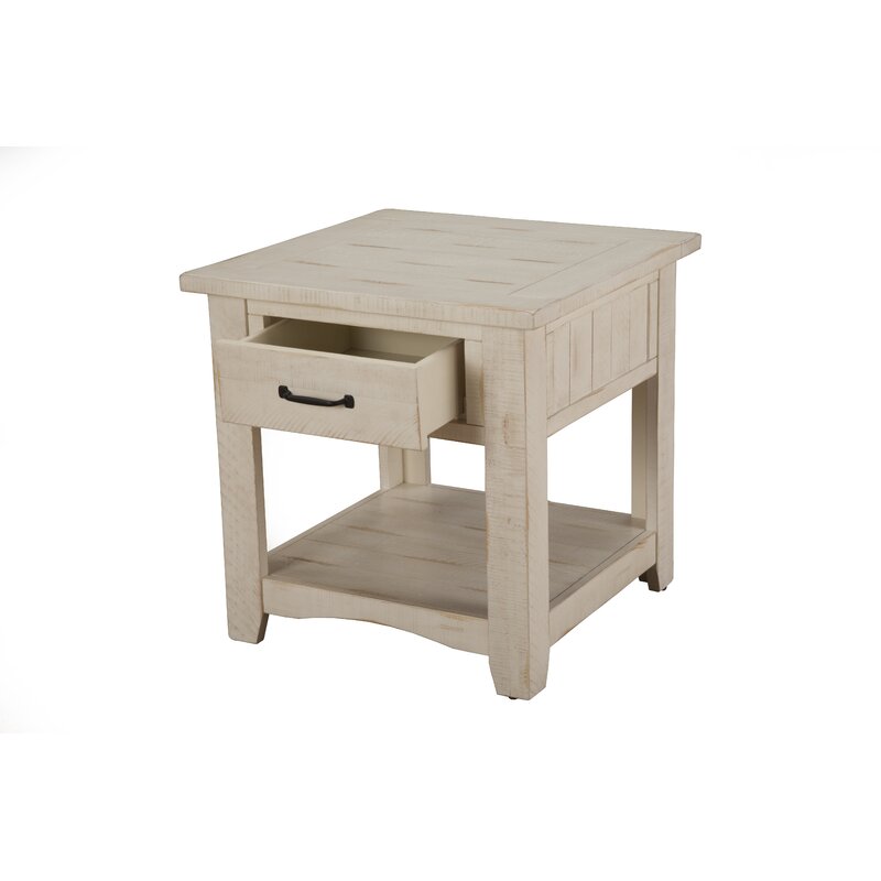 Tadyn Solid Wood End Table with Storage