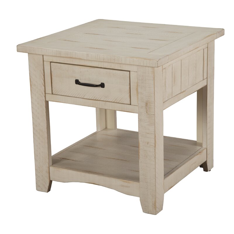 Tadyn Solid Wood End Table with Storage