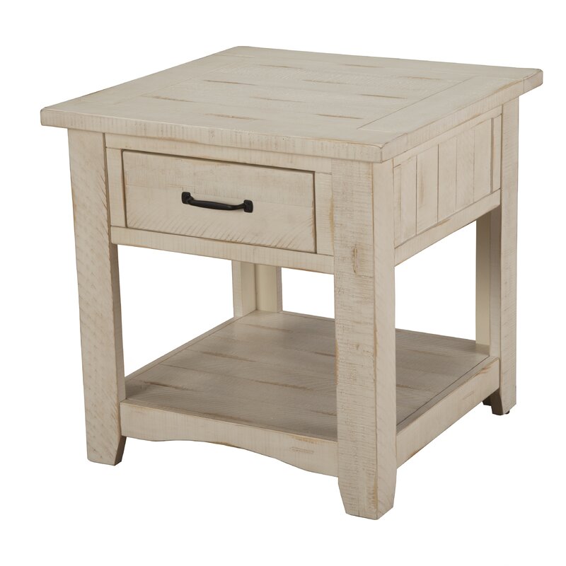 Tadyn Solid Wood End Table with Storage Salvage & Co Indy